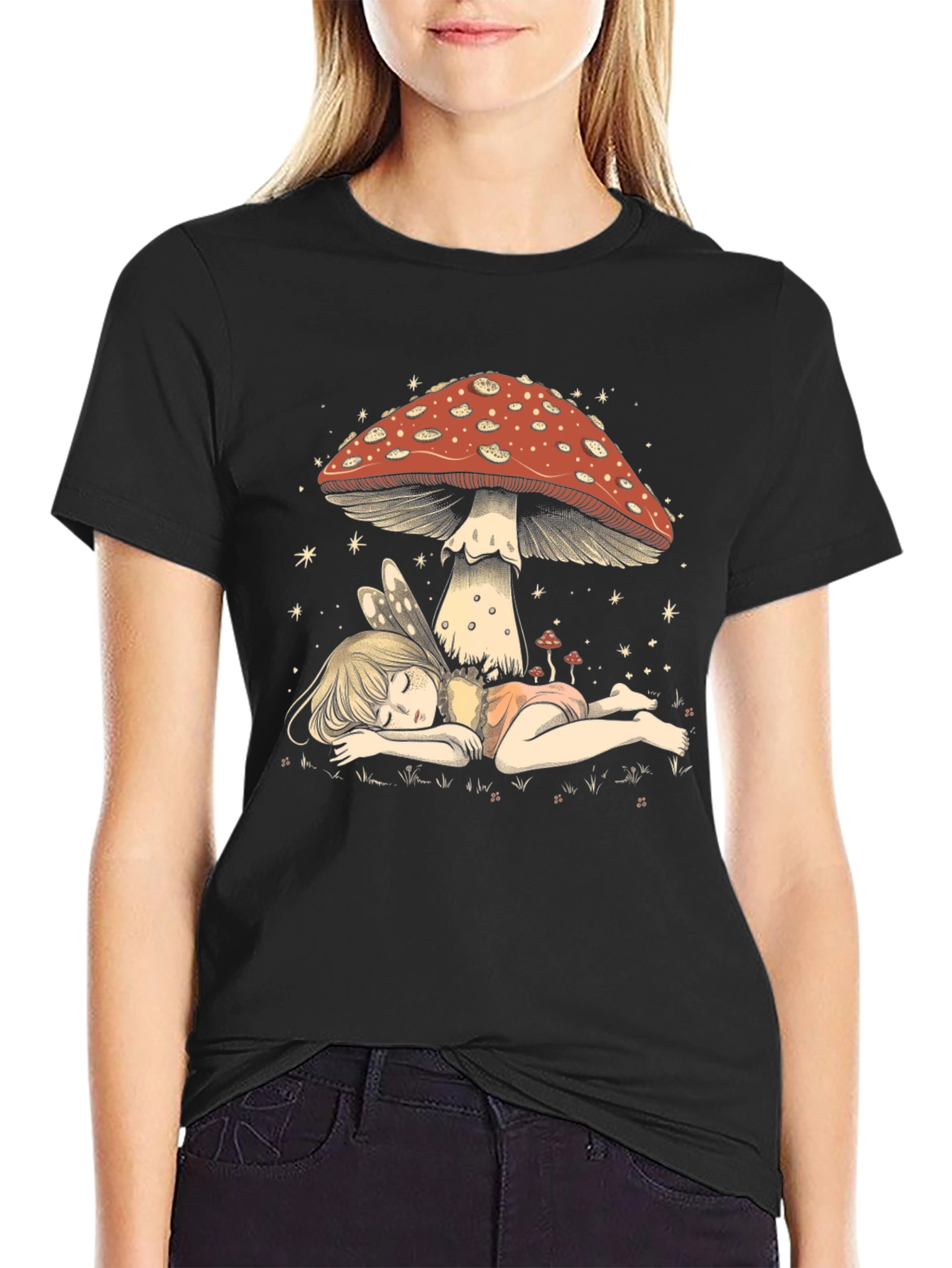 Fairy Mushroom T-Shirt - Whimsical Graphic Tee