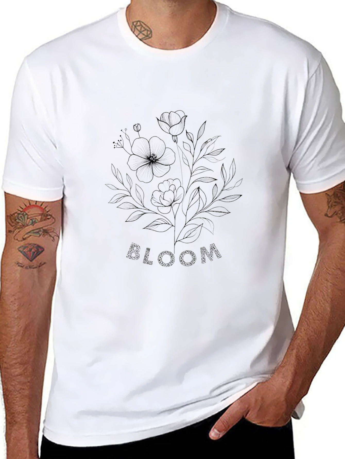 Bloom Floral Black Graphic Tee