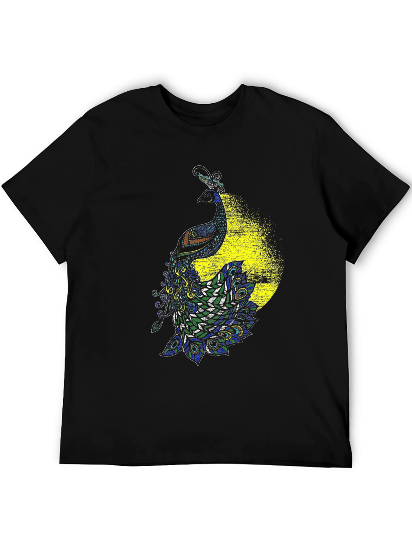 Peacock Graphic Black T-Shirt - Bold & Stylish Design