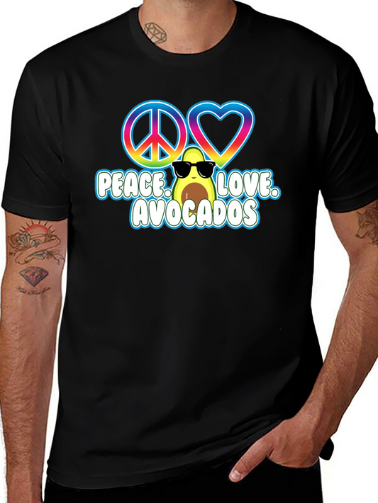 Peace Love Avocados Black T-Shirt