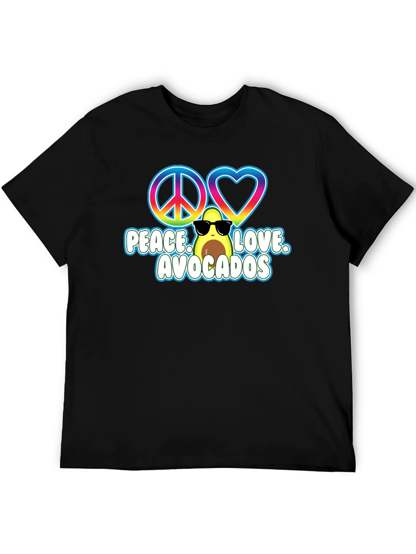 Peace Love Avocados Black T-Shirt