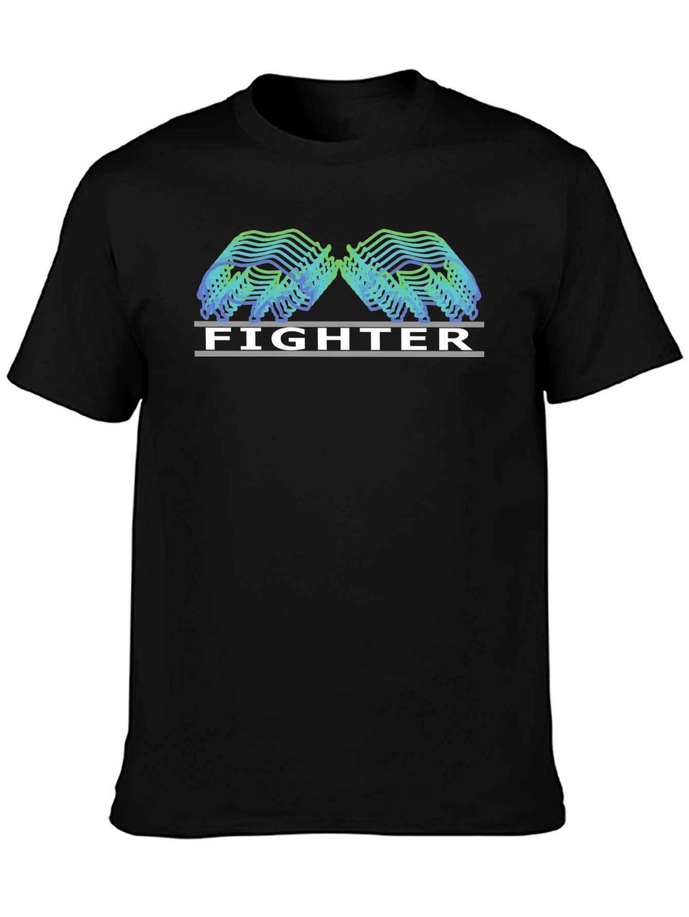 Fighter Graphic Tee - Black Casual T-Shirt