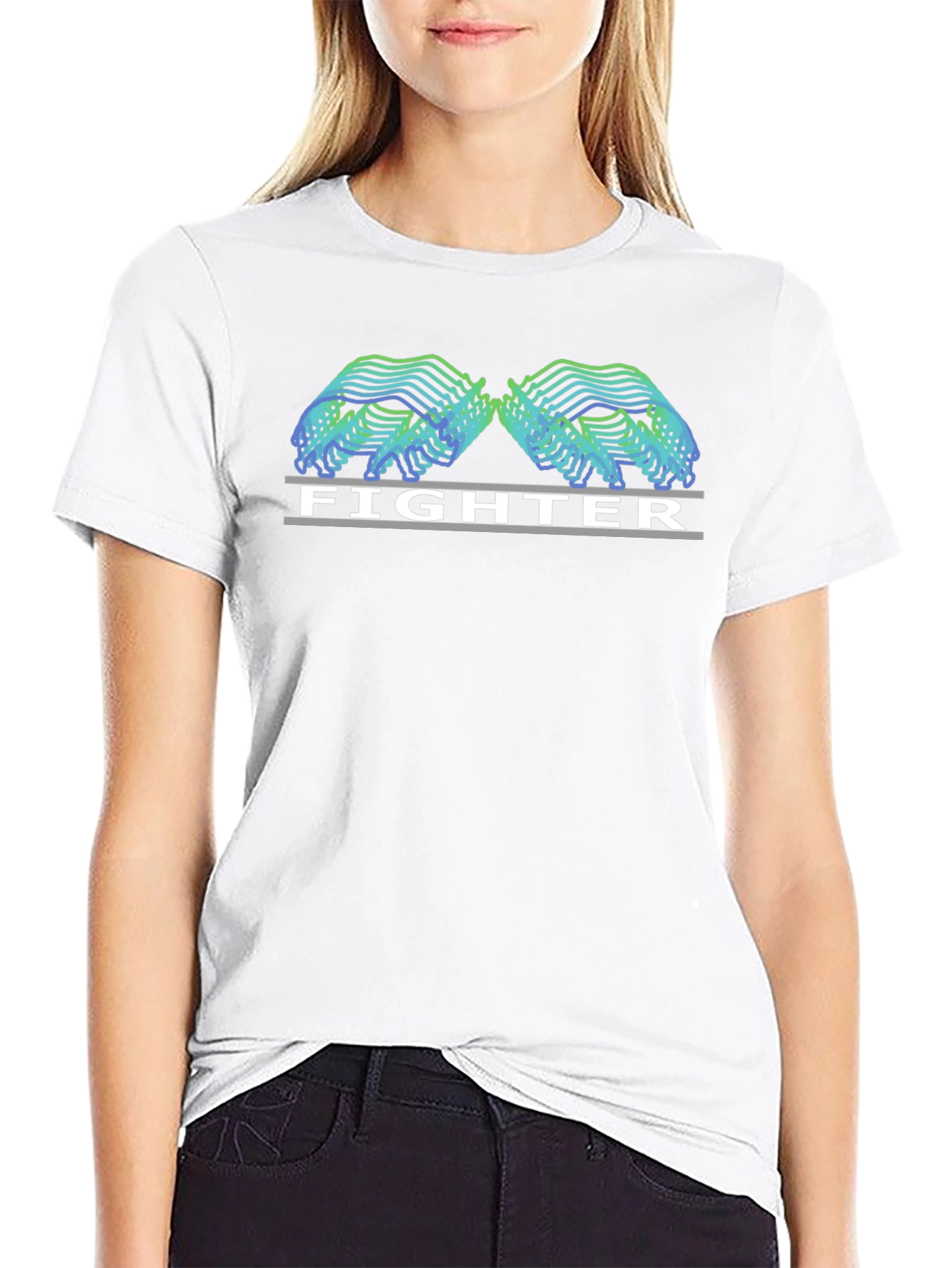 Fighter Graphic Tee - Black Casual T-Shirt