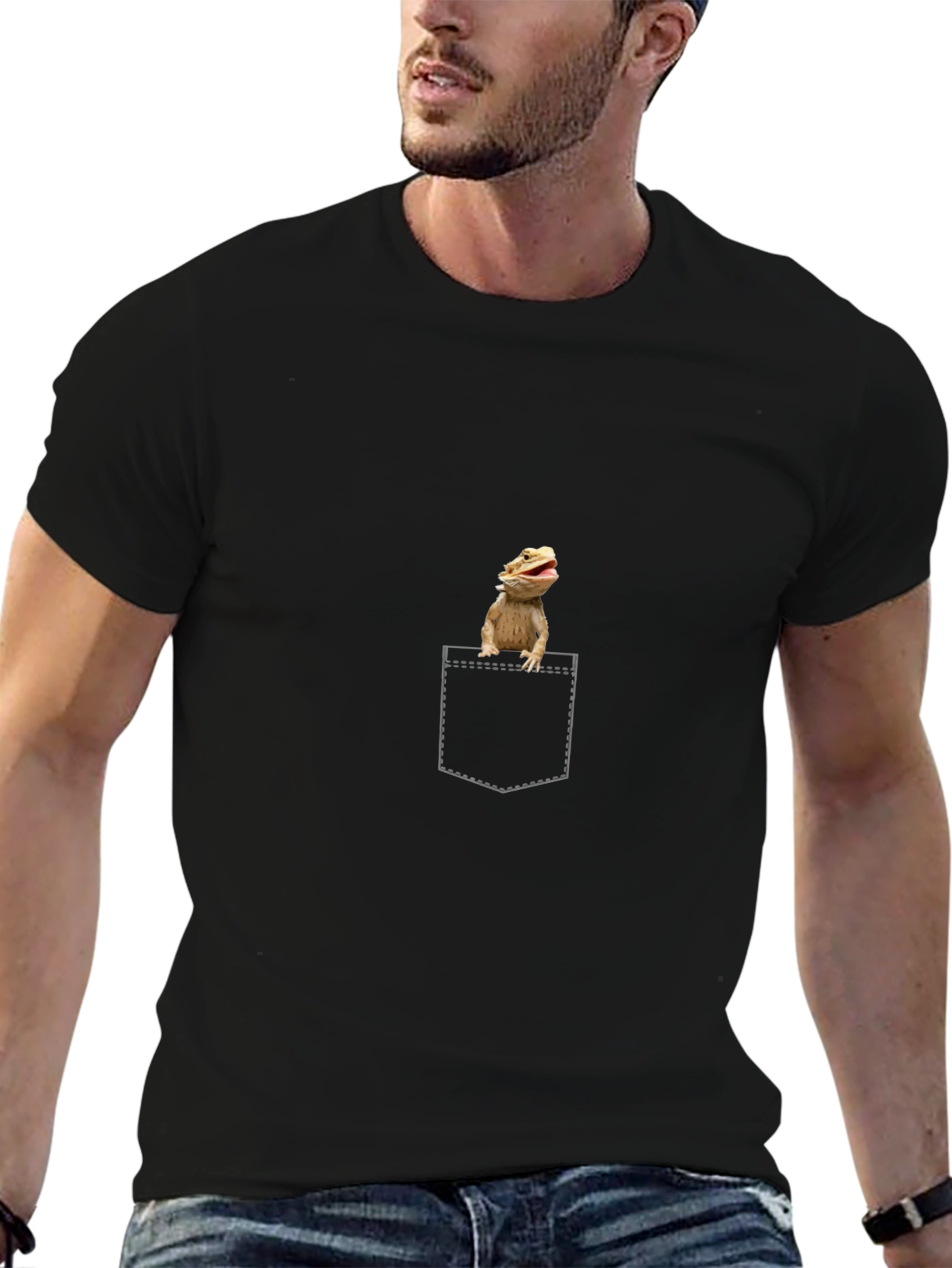 Bearded Dragon Pocket T-Shirt - Funny Reptile Tee