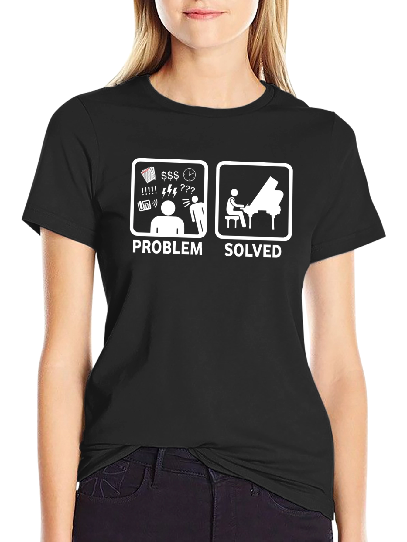 Problem Solved Piano T-Shirt Musician Gift