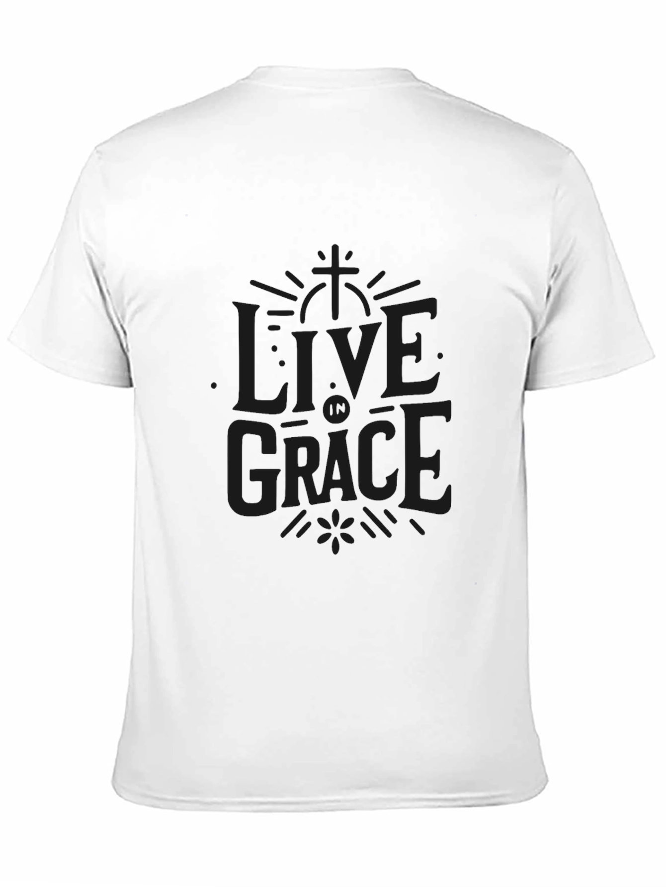 Live In Grace Black Crew Neck T-Shirt