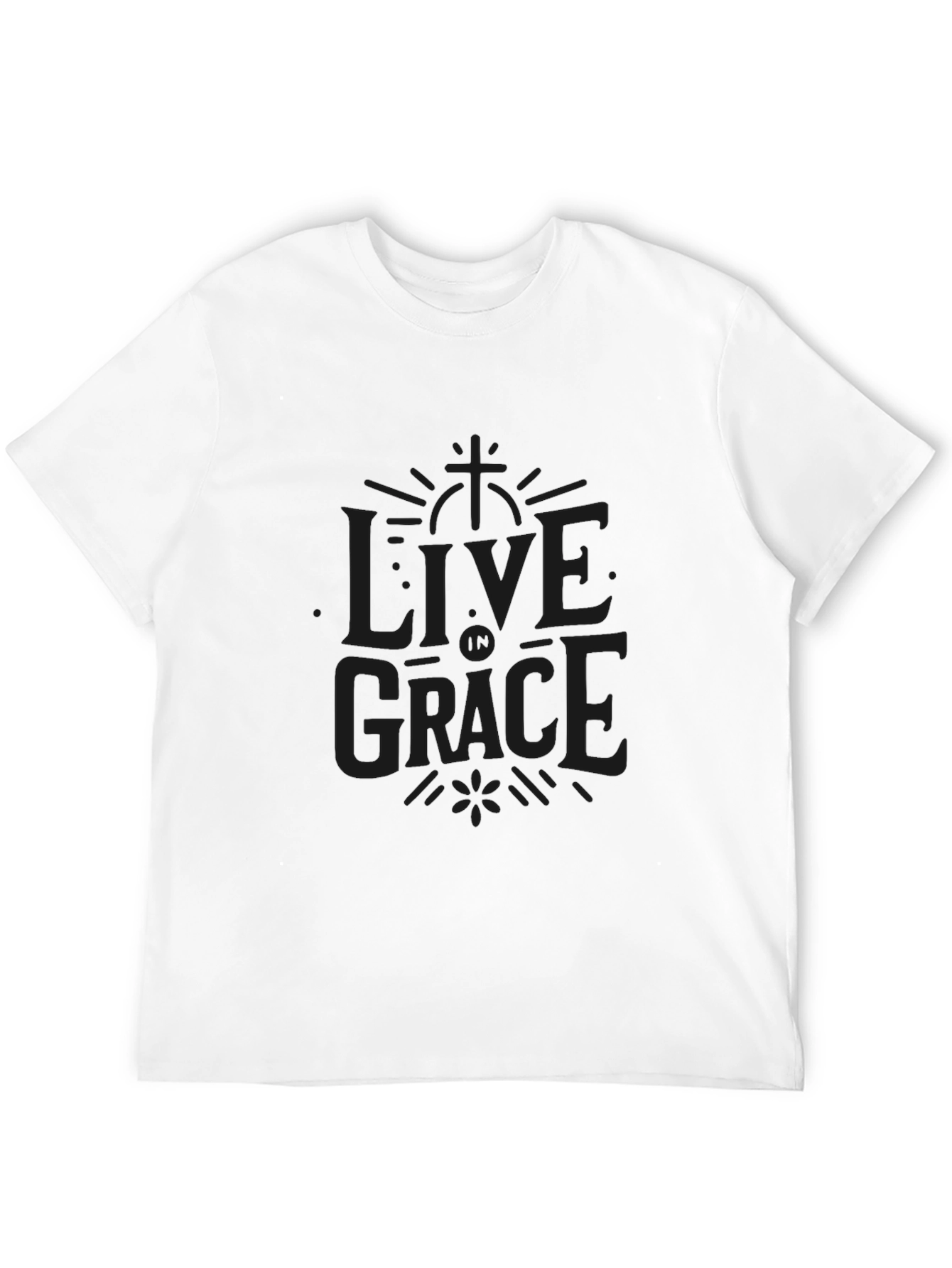 Live In Grace Black Crew Neck T-Shirt