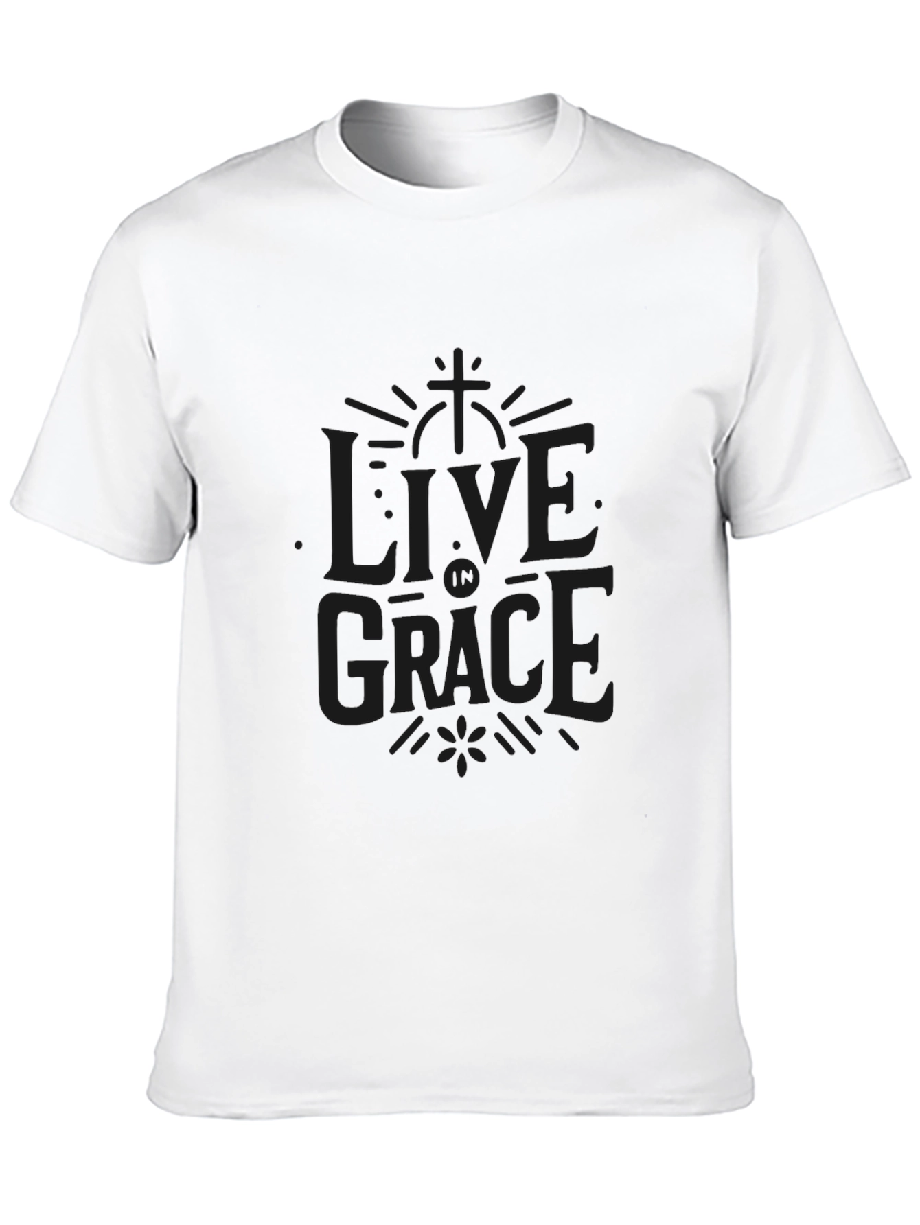 Live In Grace Black Crew Neck T-Shirt