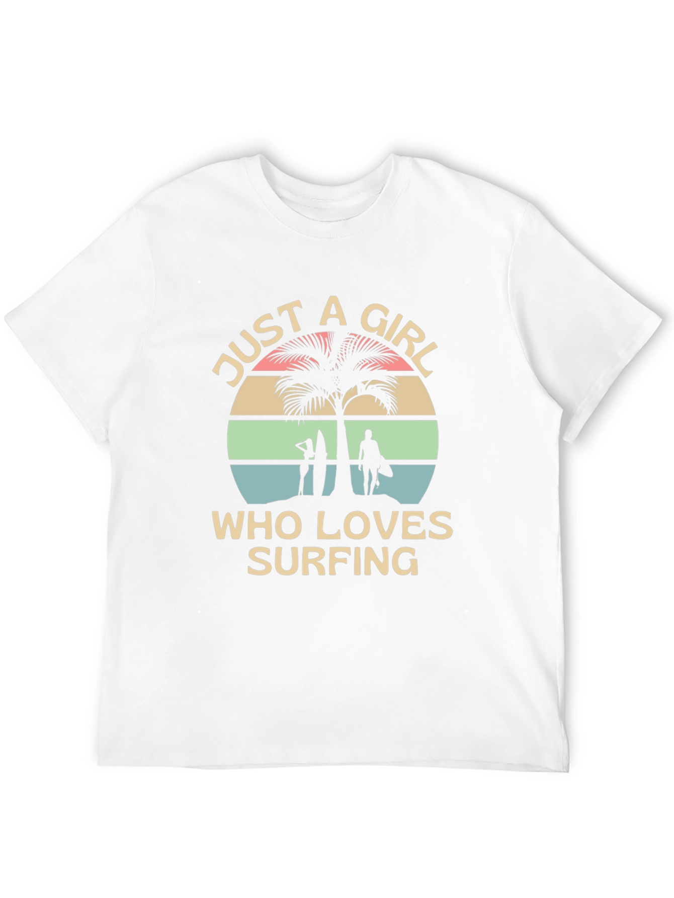 Surfing Girl Tee - Beach Lover Graphic T-Shirt