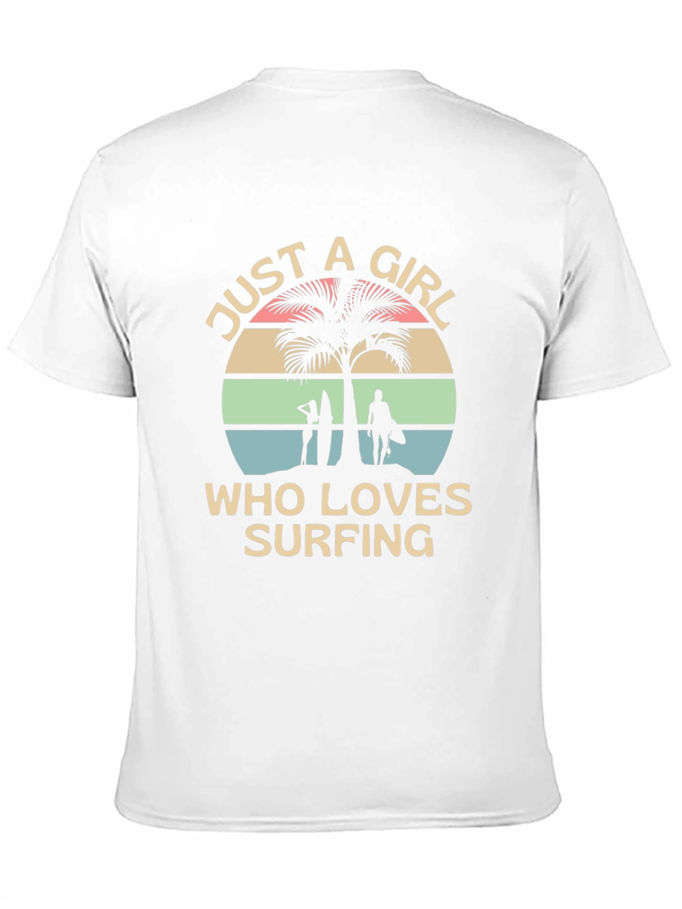 Surfing Girl Tee - Beach Lover Graphic T-Shirt