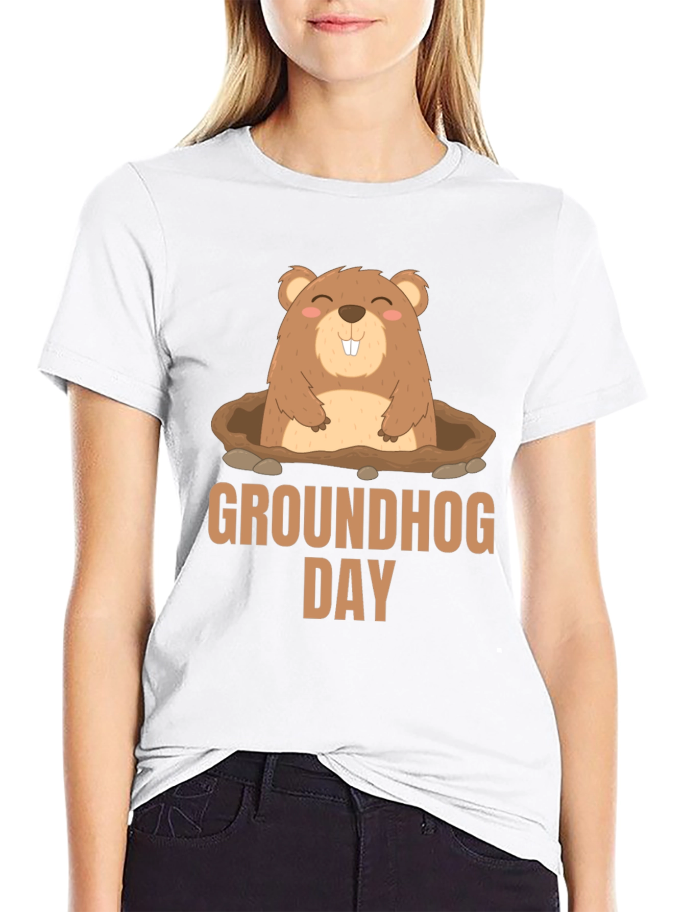 Groundhog Day T-Shirt - Cute Cartoon Marmot Design