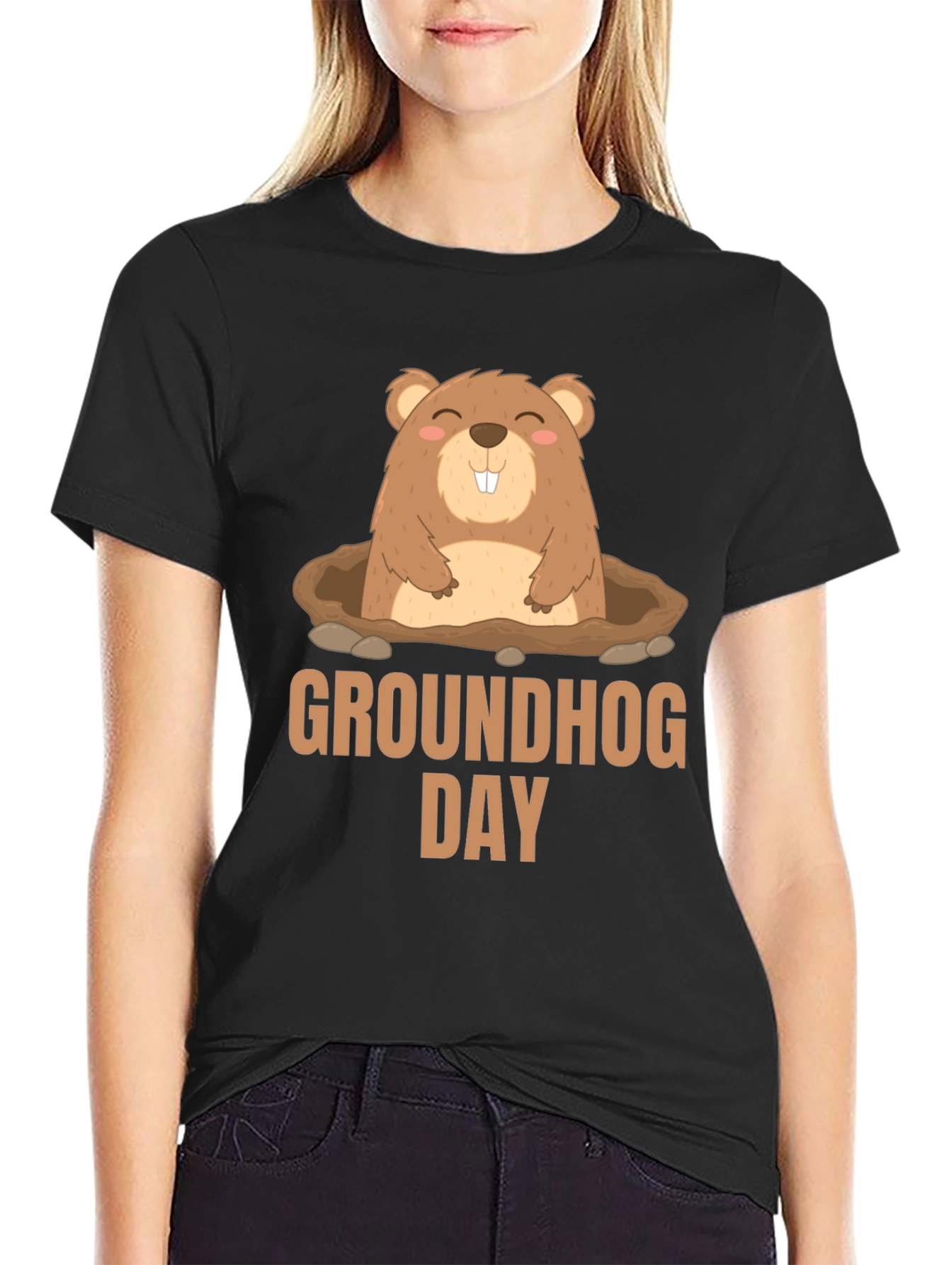 Groundhog Day T-Shirt - Cute Cartoon Marmot Design