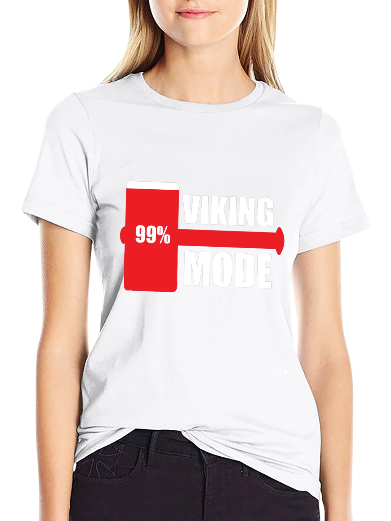 Viking Mode 99% Charged Black T-Shirt