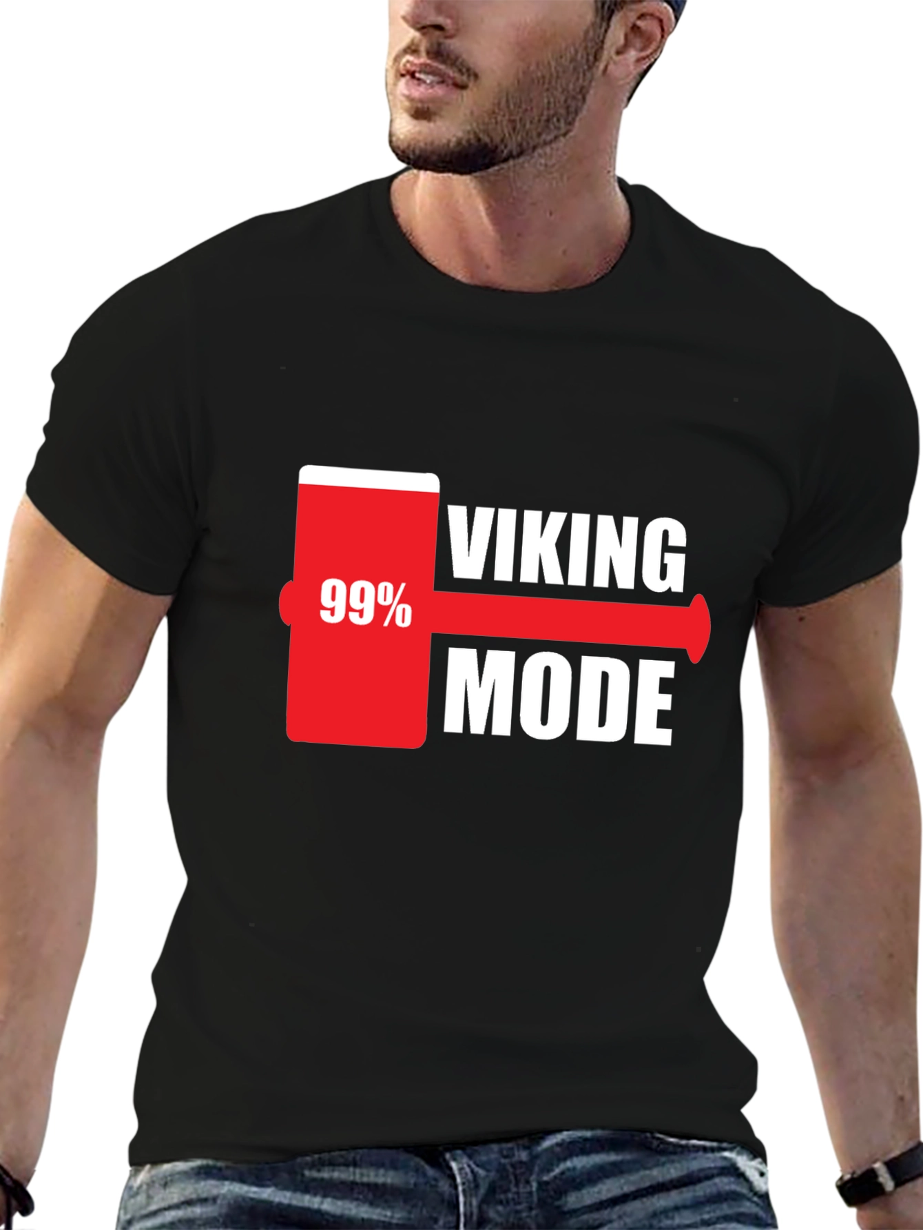 Viking Mode 99% Charged Black T-Shirt