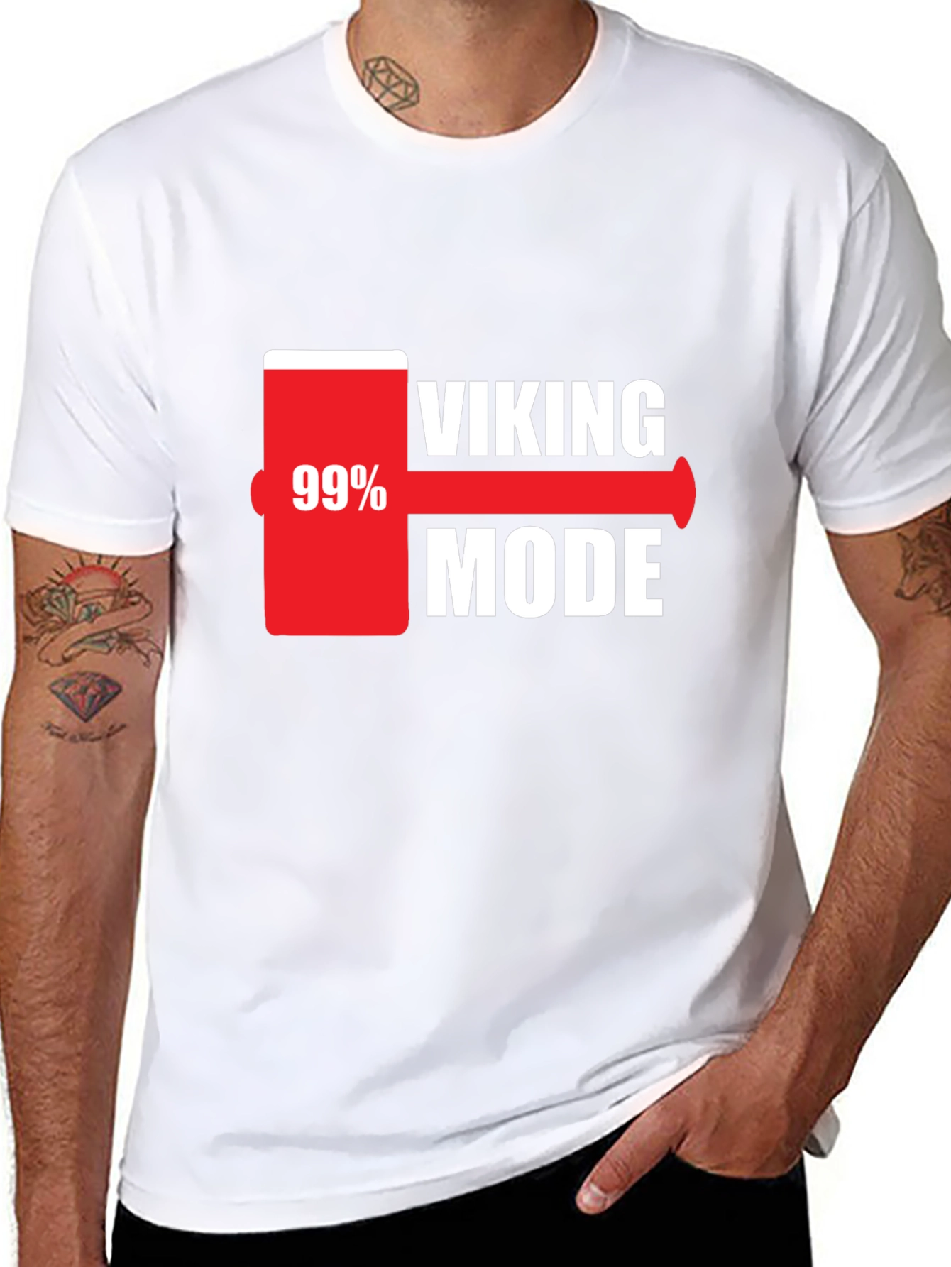 Viking Mode 99% Charged Black T-Shirt