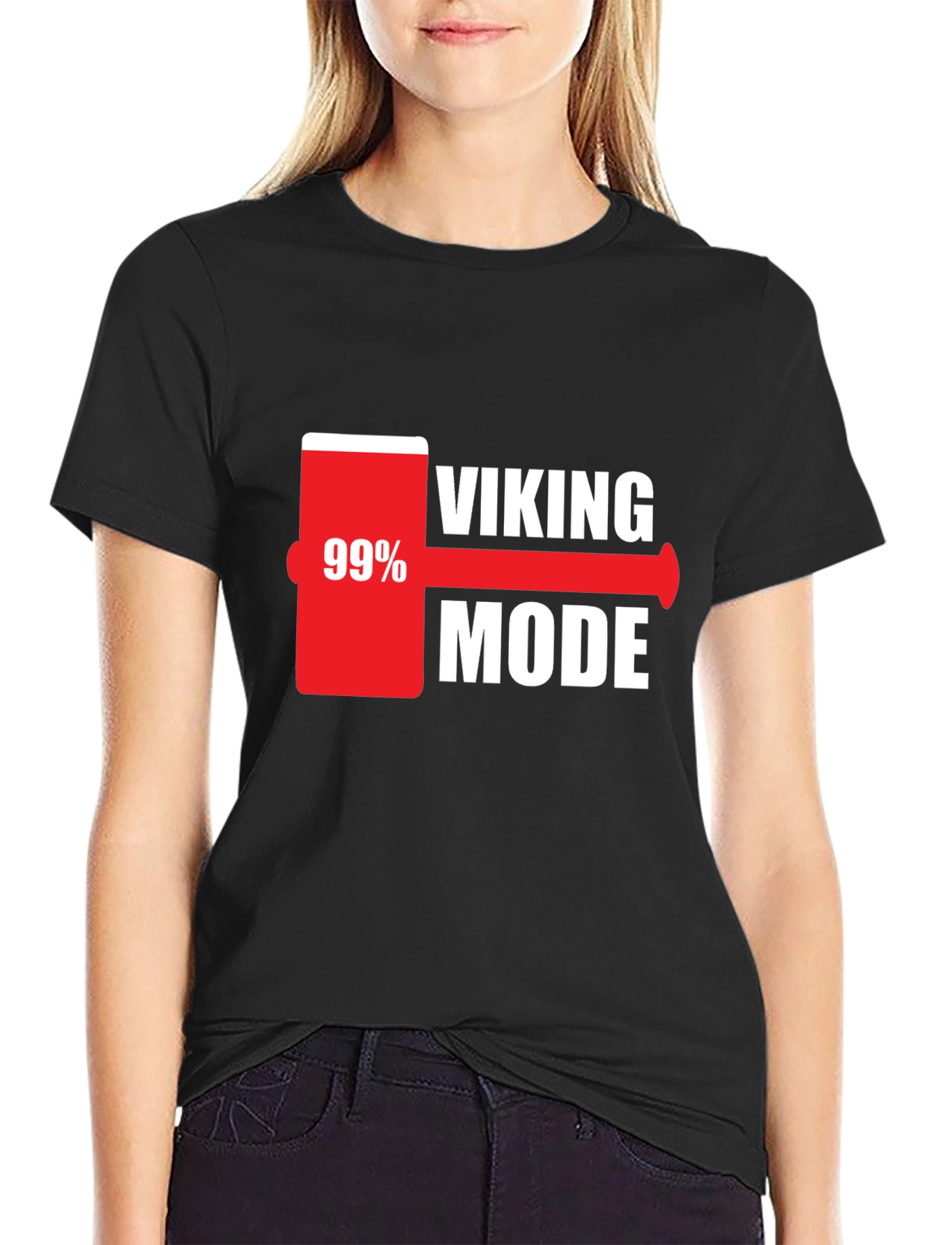 Viking Mode 99% Charged Black T-Shirt