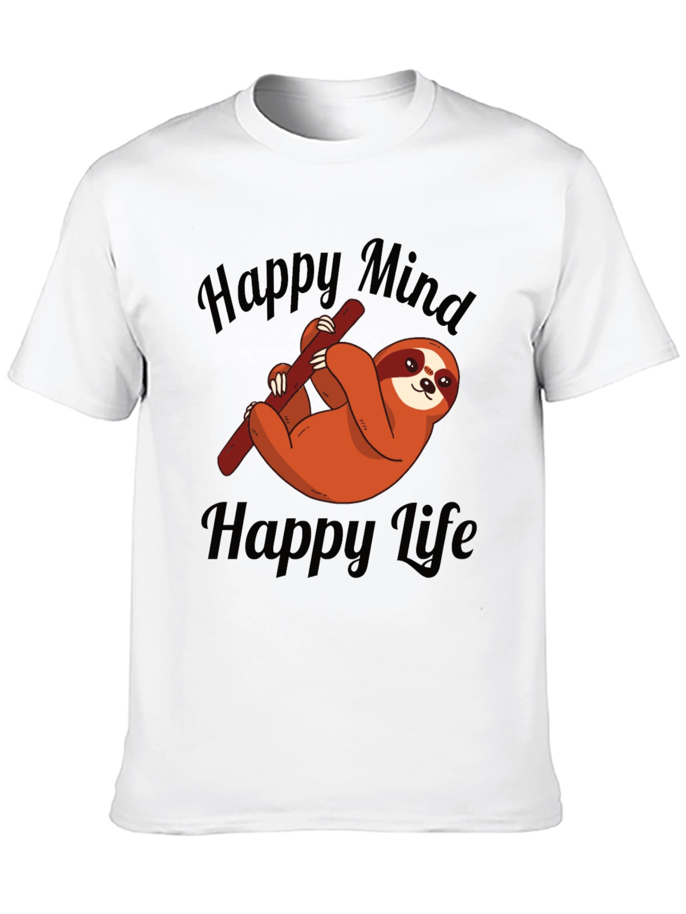 Happy Sloth Graphic Tee - Mind Life Relaxed Fit