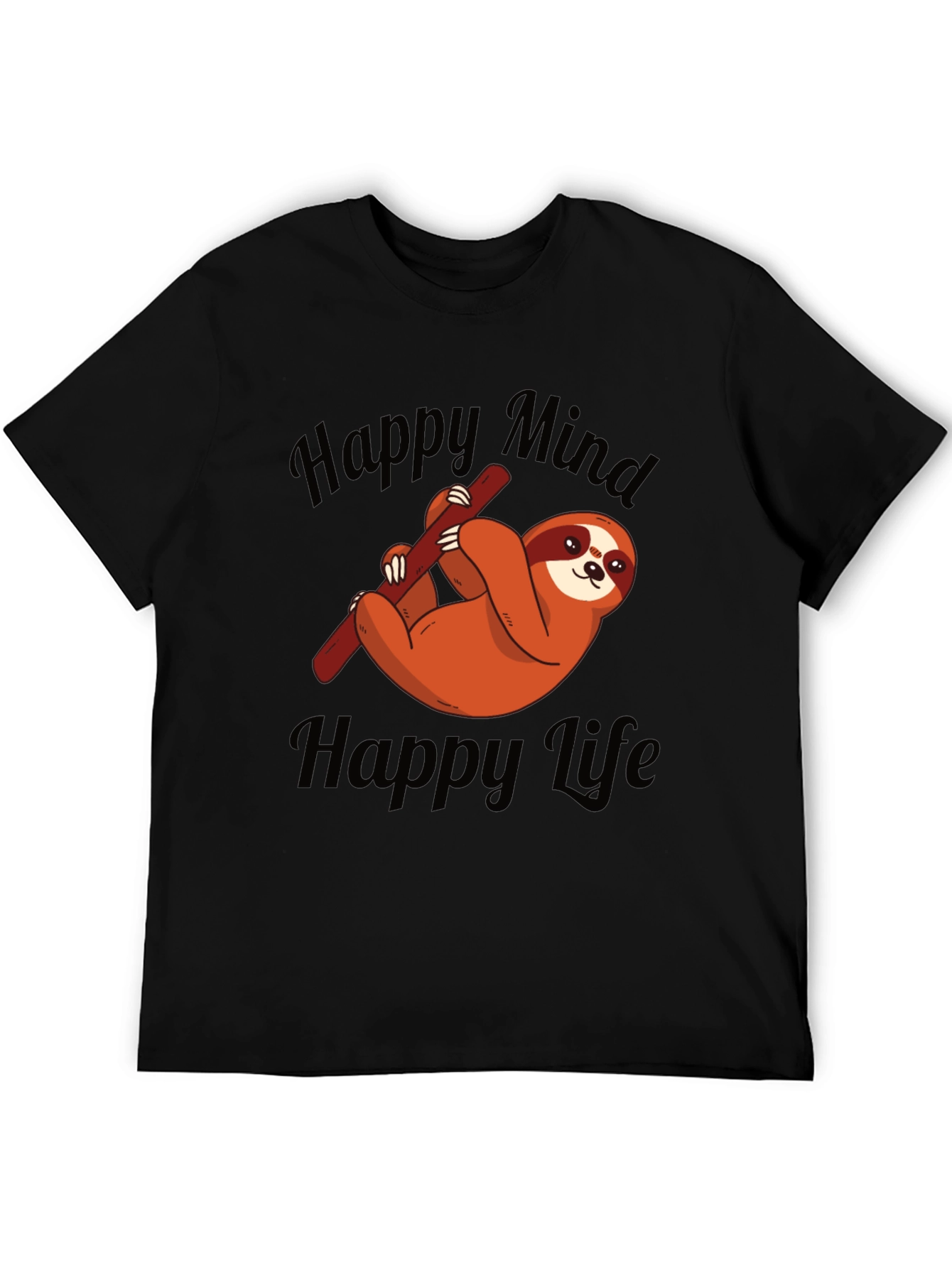 Happy Sloth Graphic Tee - Mind Life Relaxed Fit