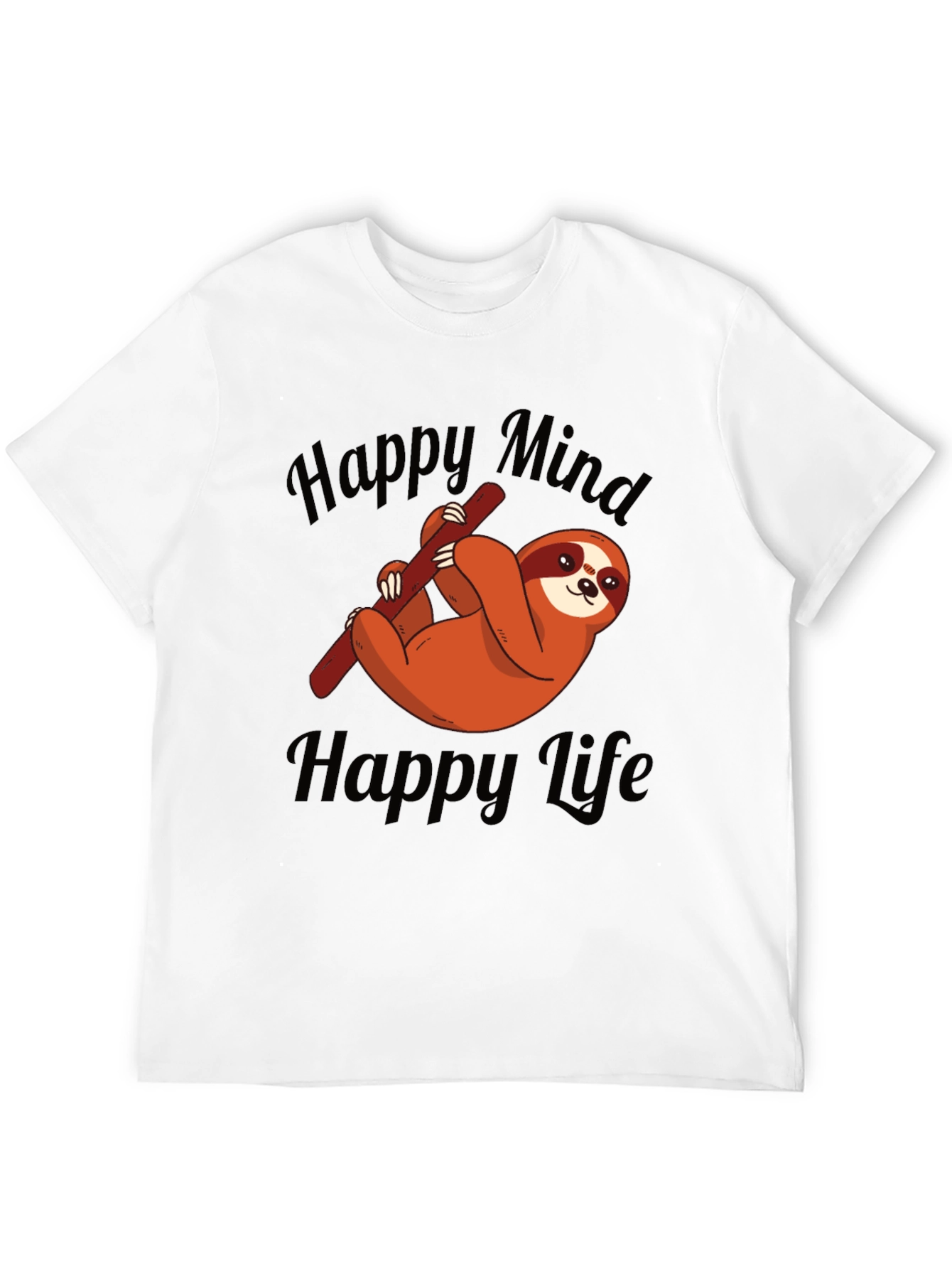 Happy Sloth Graphic Tee - Mind Life Relaxed Fit