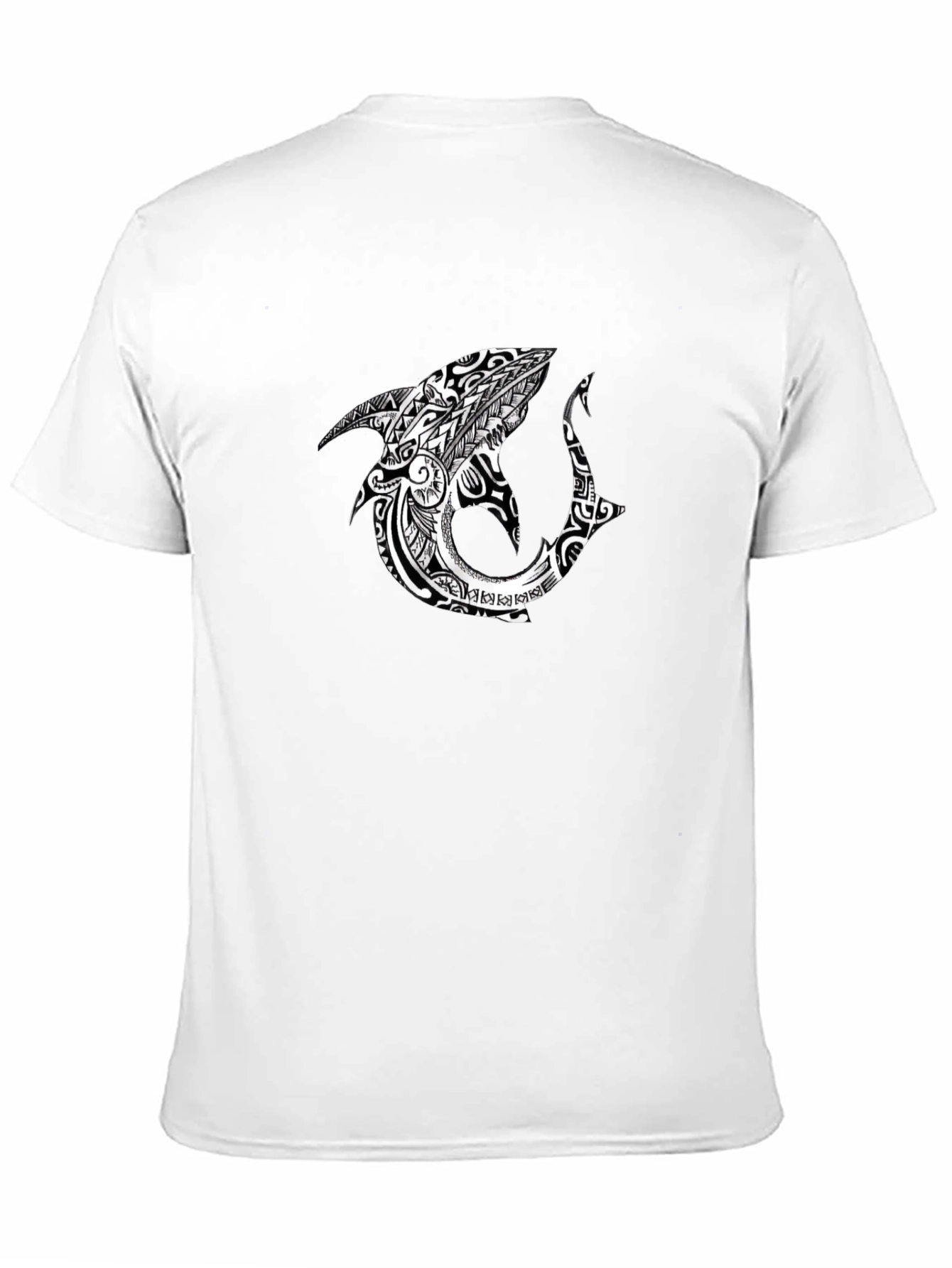 Tribal Shark Black Graphic Tee