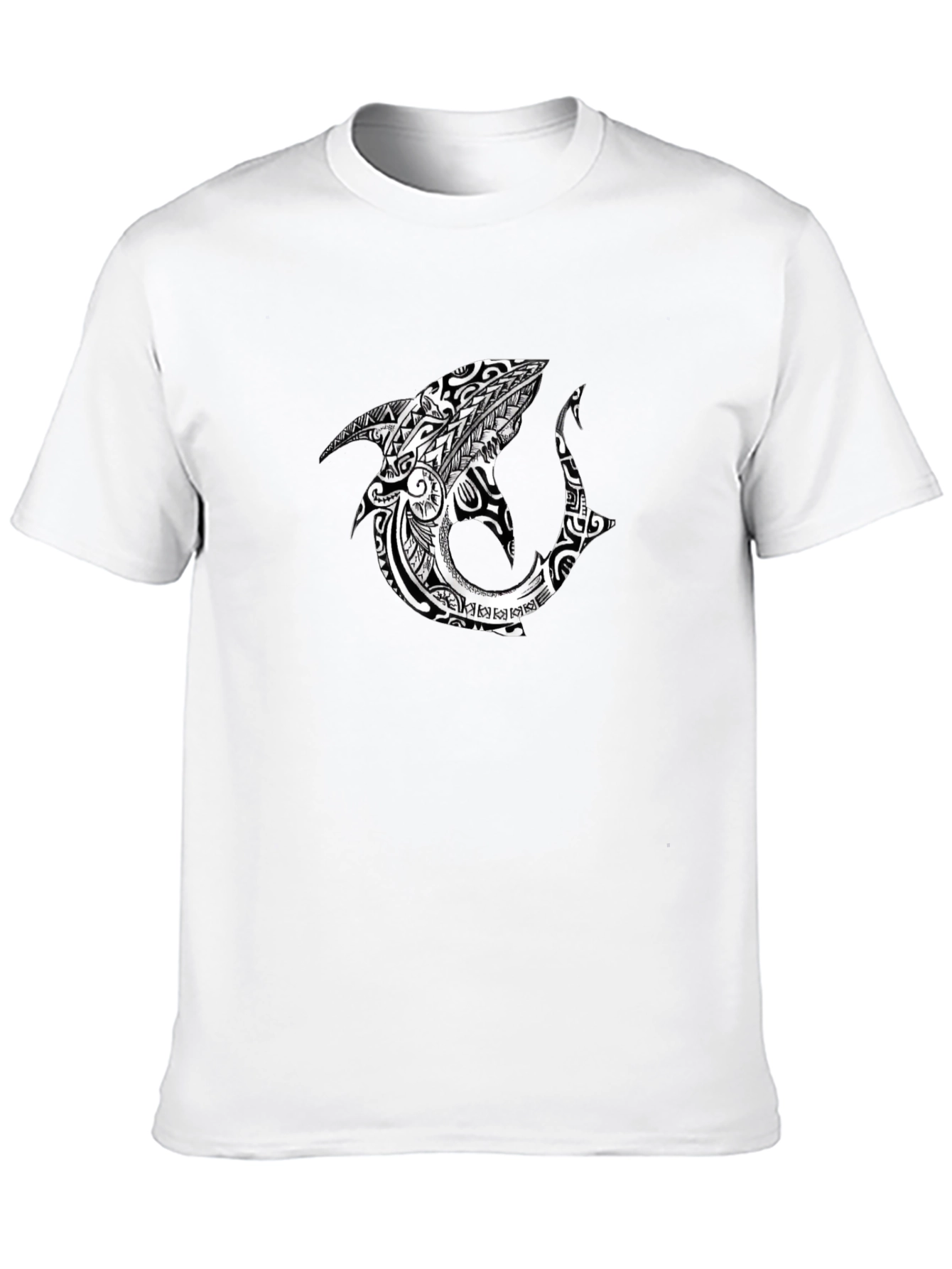 Tribal Shark Black Graphic Tee