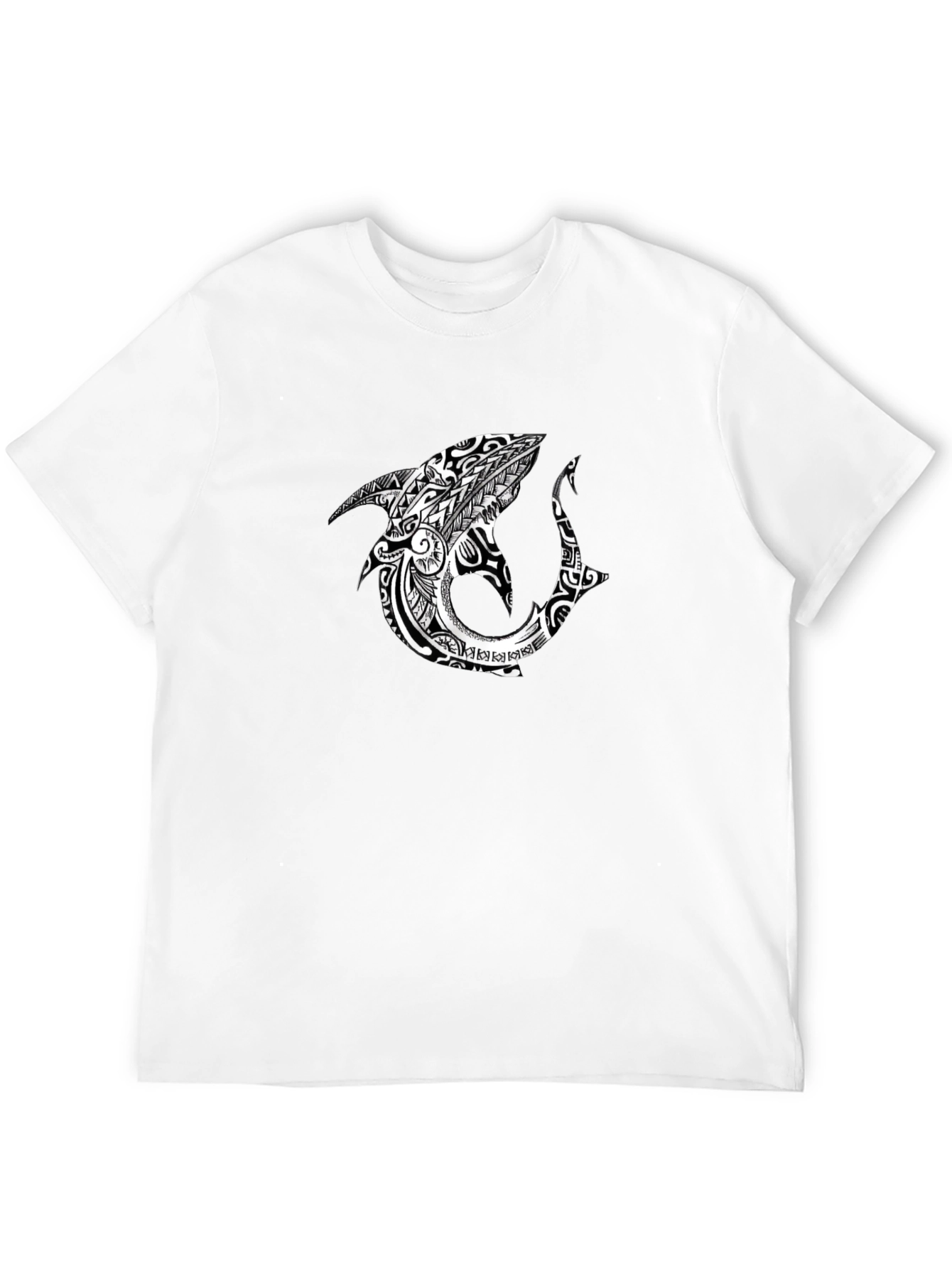 Tribal Shark Black Graphic Tee