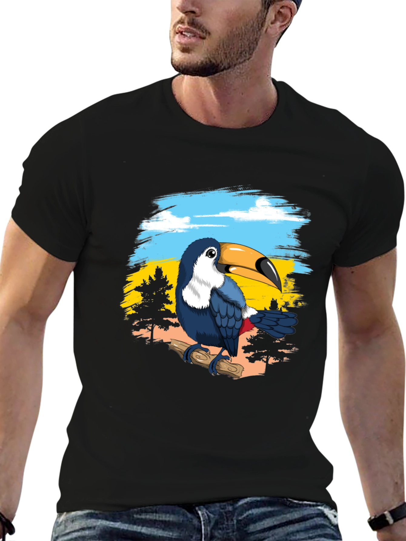 Toucan Graphic T-Shirt - Tropical Bird Design