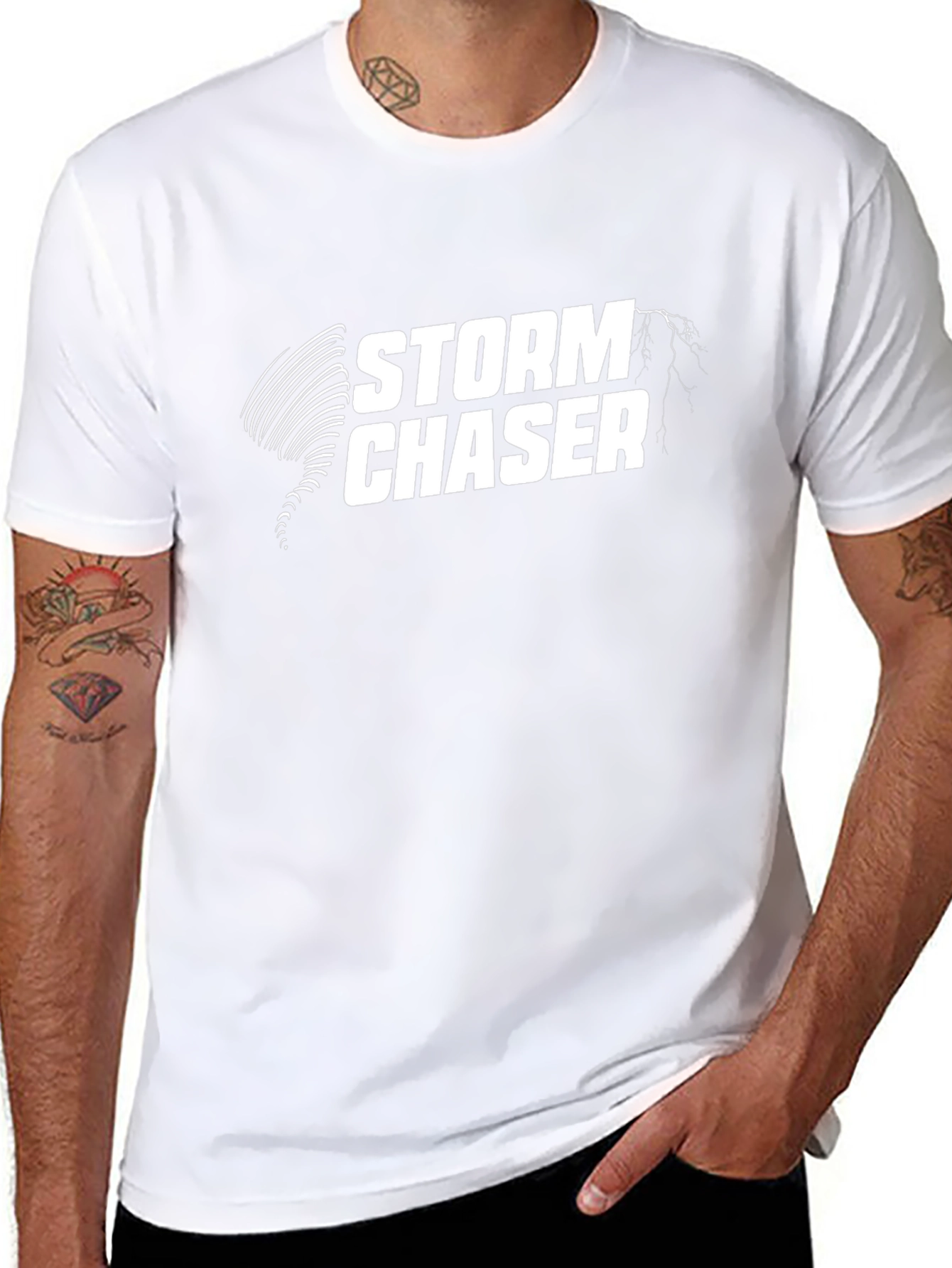 Storm Chaser Graphic Tee - Black Cotton T-Shirt