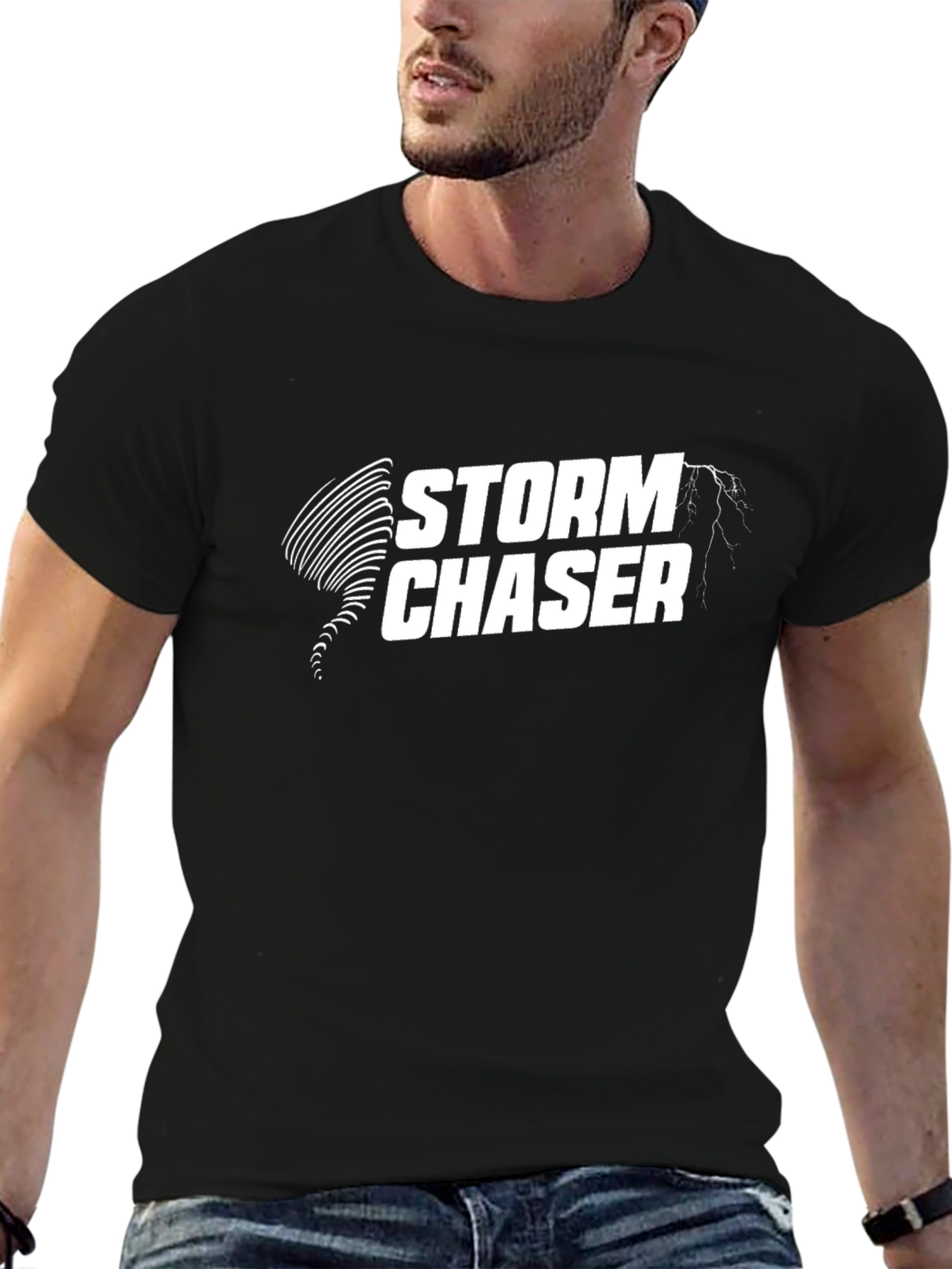 Storm Chaser Graphic Tee - Black Cotton T-Shirt