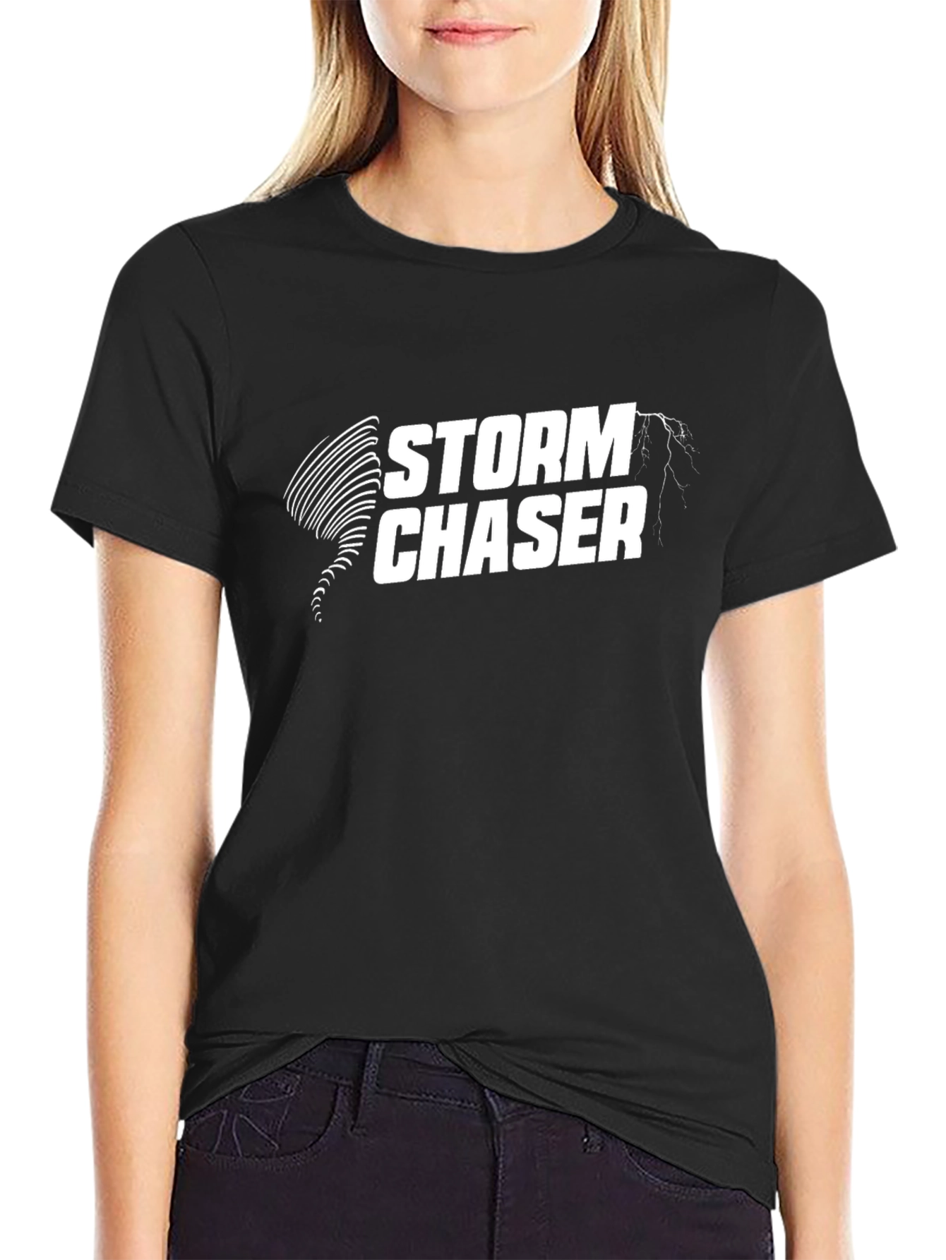 Storm Chaser Graphic Tee - Black Cotton T-Shirt