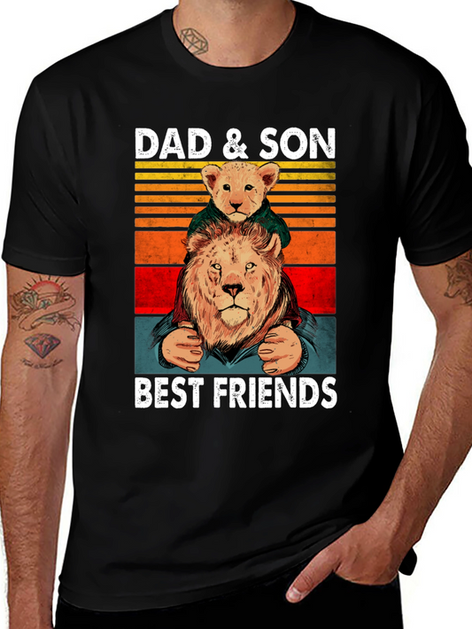 Dad & Son Best Friends Lion Graphic Tee