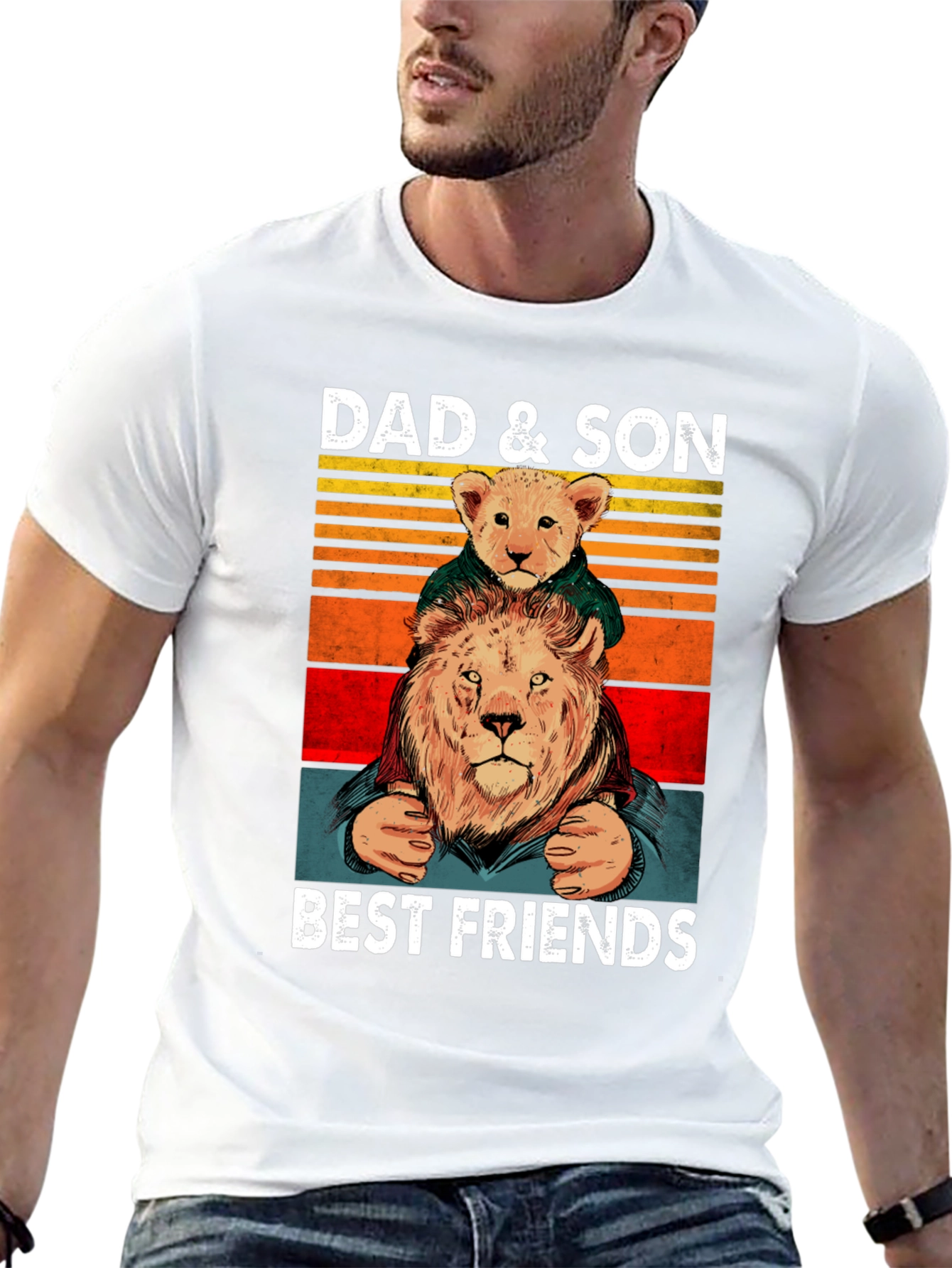 Dad & Son Best Friends Lion Graphic Tee