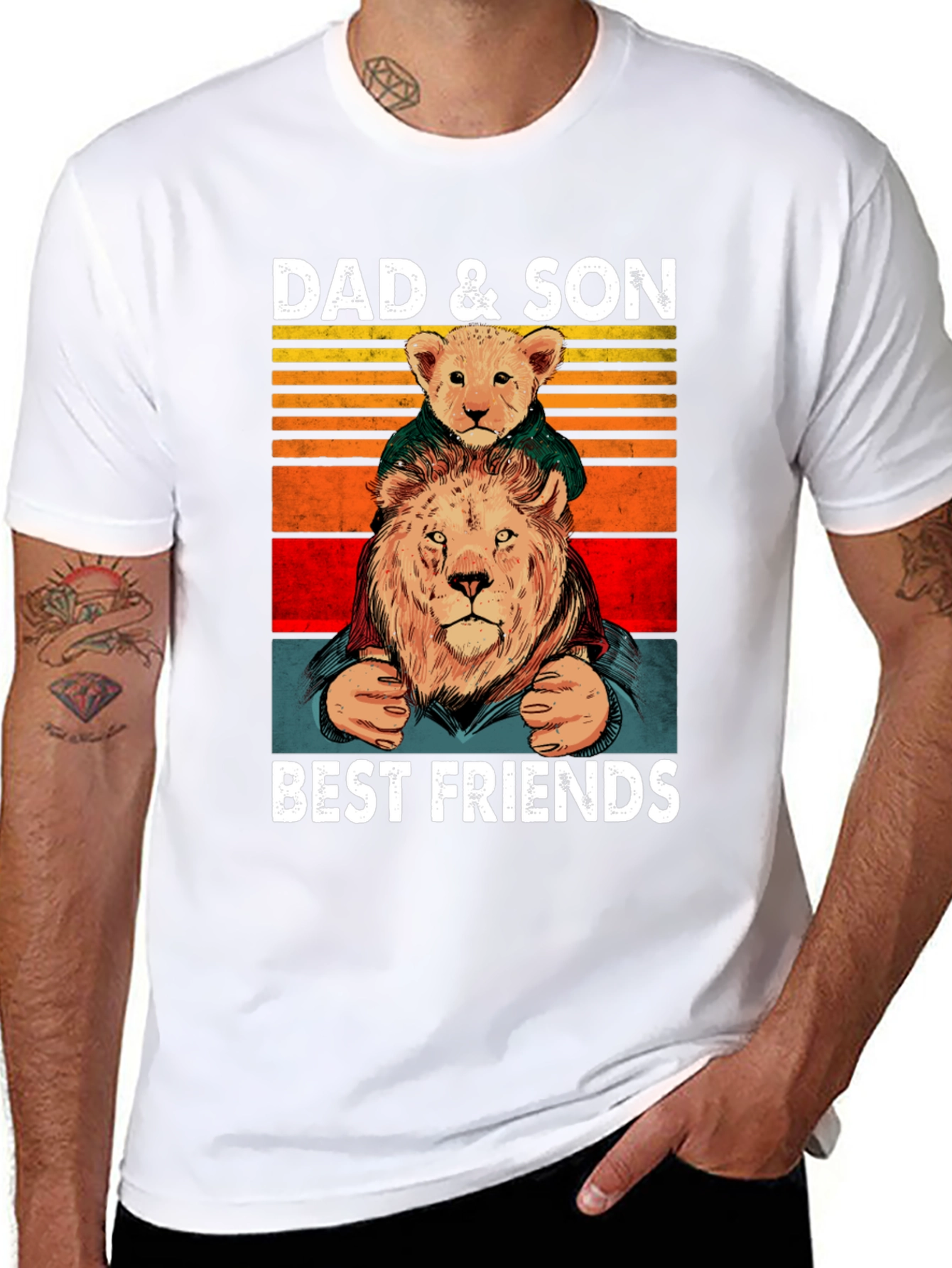 Dad & Son Best Friends Lion Graphic Tee