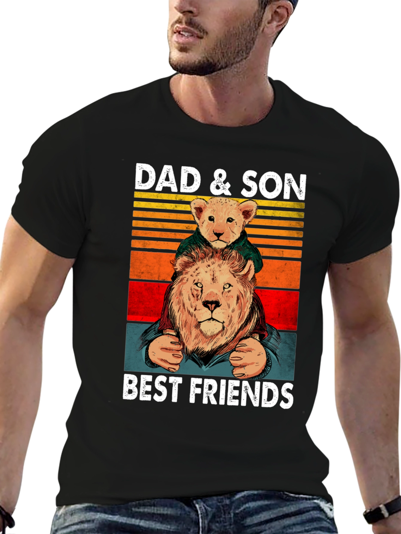 Dad & Son Best Friends Lion Graphic Tee