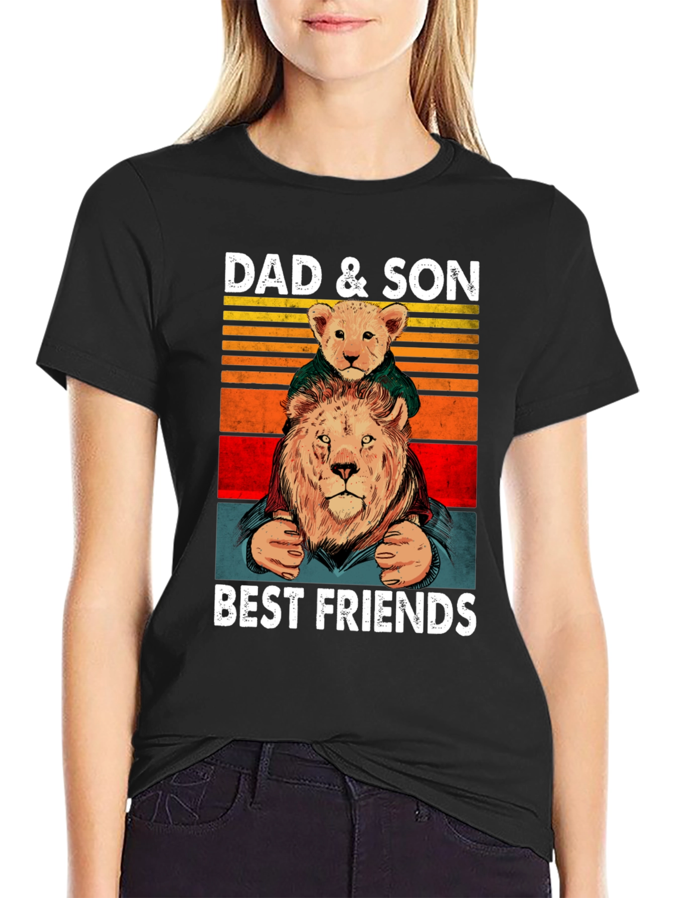 Dad & Son Best Friends Lion Graphic Tee