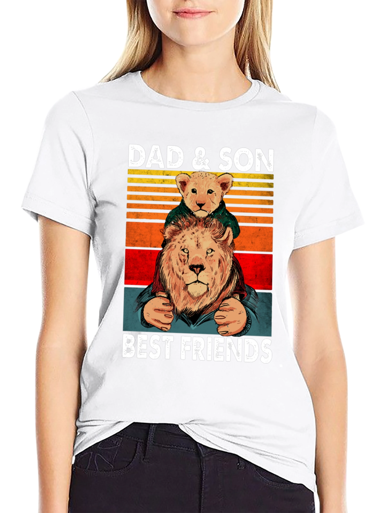 Dad & Son Best Friends Lion Graphic Tee