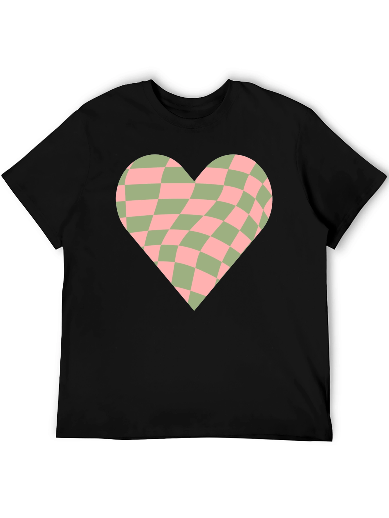 Retro Checkerboard Heart Graphic Tee