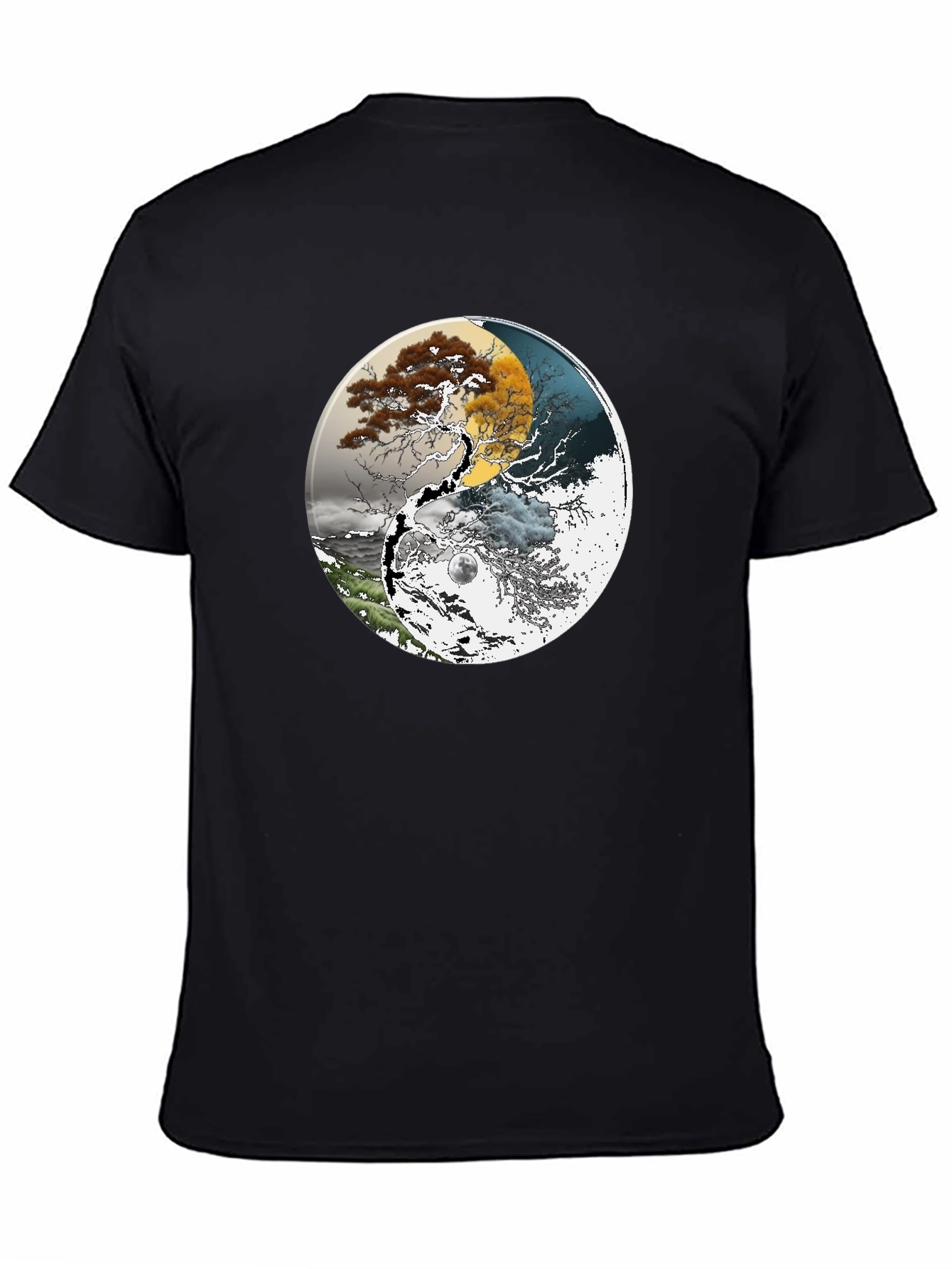 Yin Yang Tree T-Shirt - Day & Night Balance