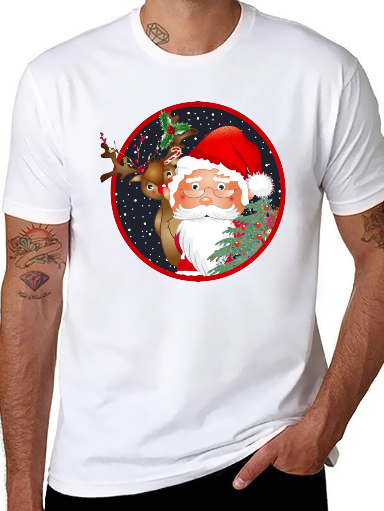 Santa & Reindeer Graphic Tee