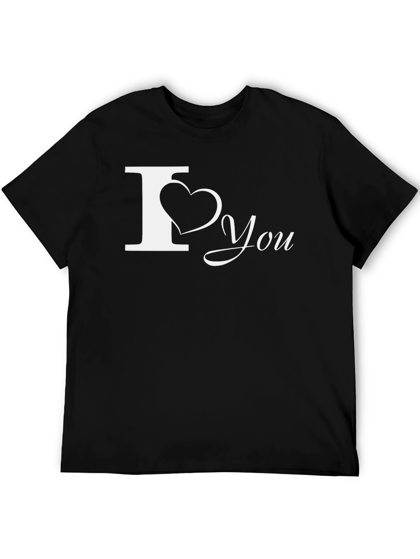 I Love You Graphic Tee - Black Casual Shirt