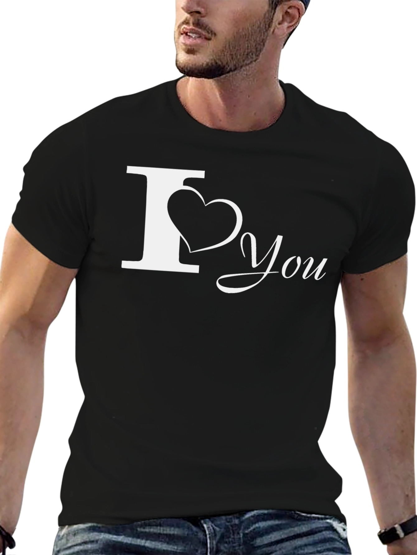 I Love You Graphic Tee - Black Casual Shirt