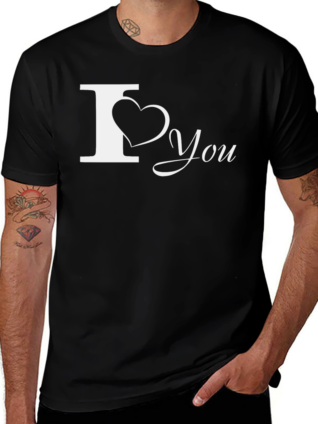 I Love You Graphic Tee - Black Casual Shirt