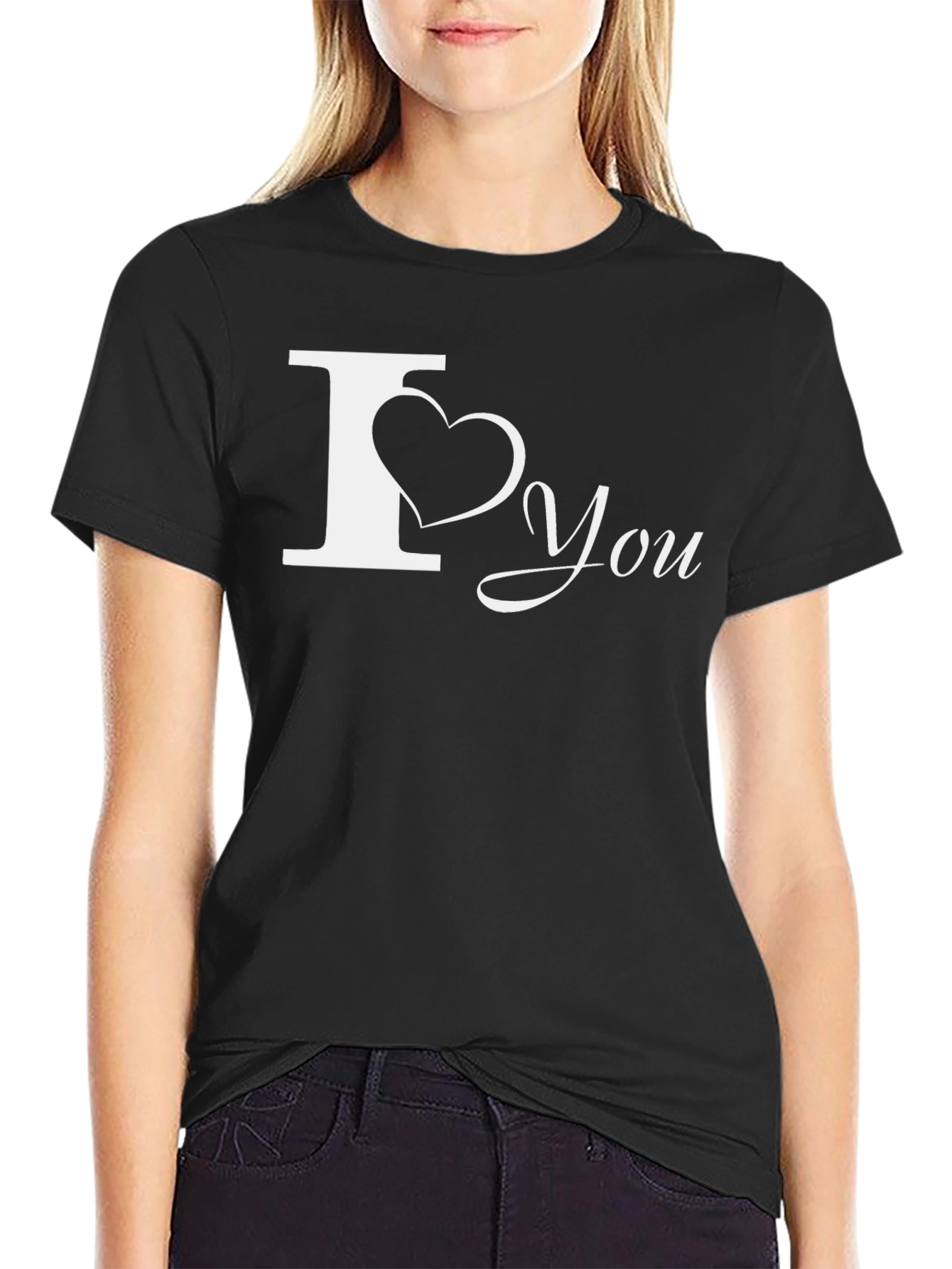 I Love You Graphic Tee - Black Casual Shirt