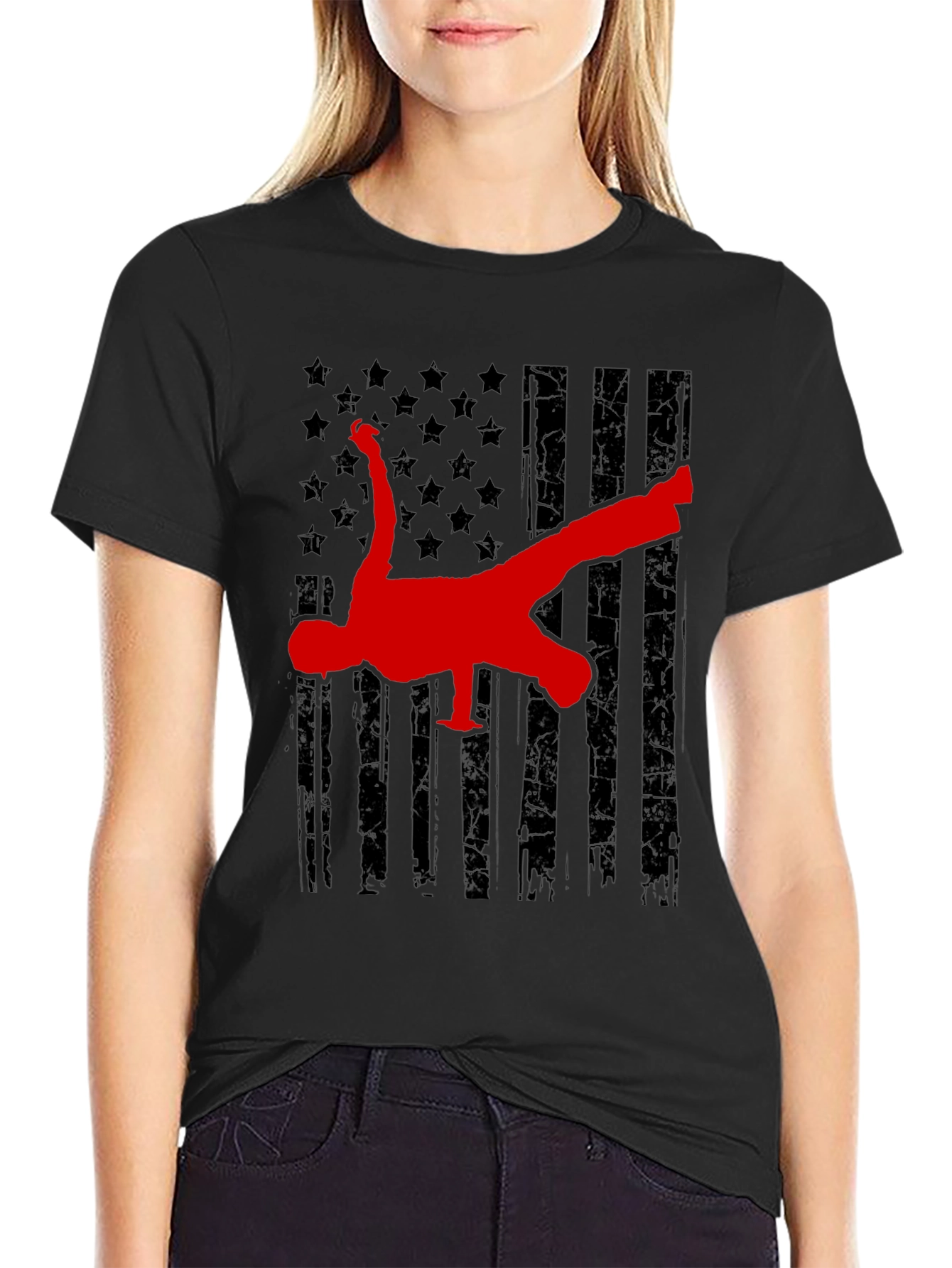 Breakdance American Flag Graphic Tee