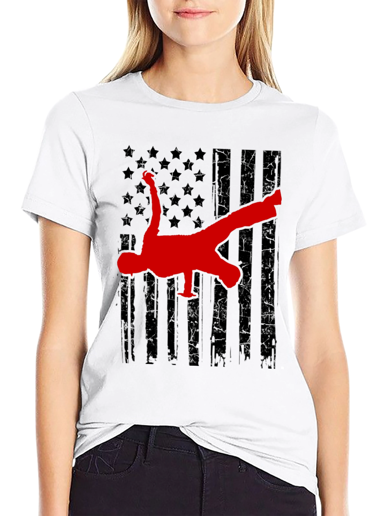 Breakdance American Flag Graphic Tee