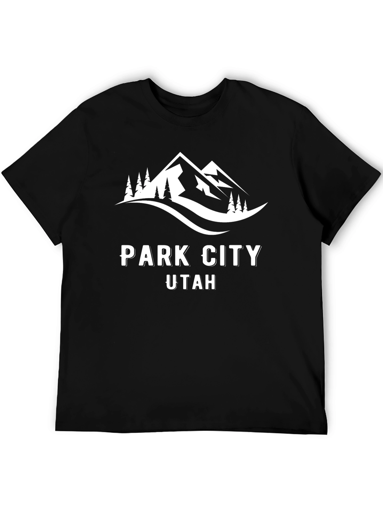 Park City Utah Black T-Shirt with Mountain Design