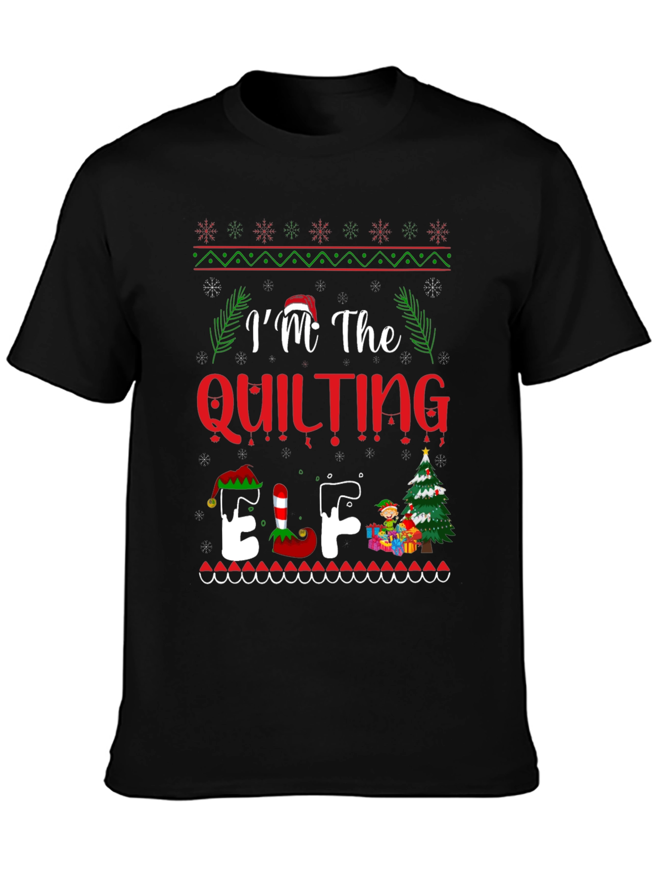 Quilting Elf Christmas T-Shirt