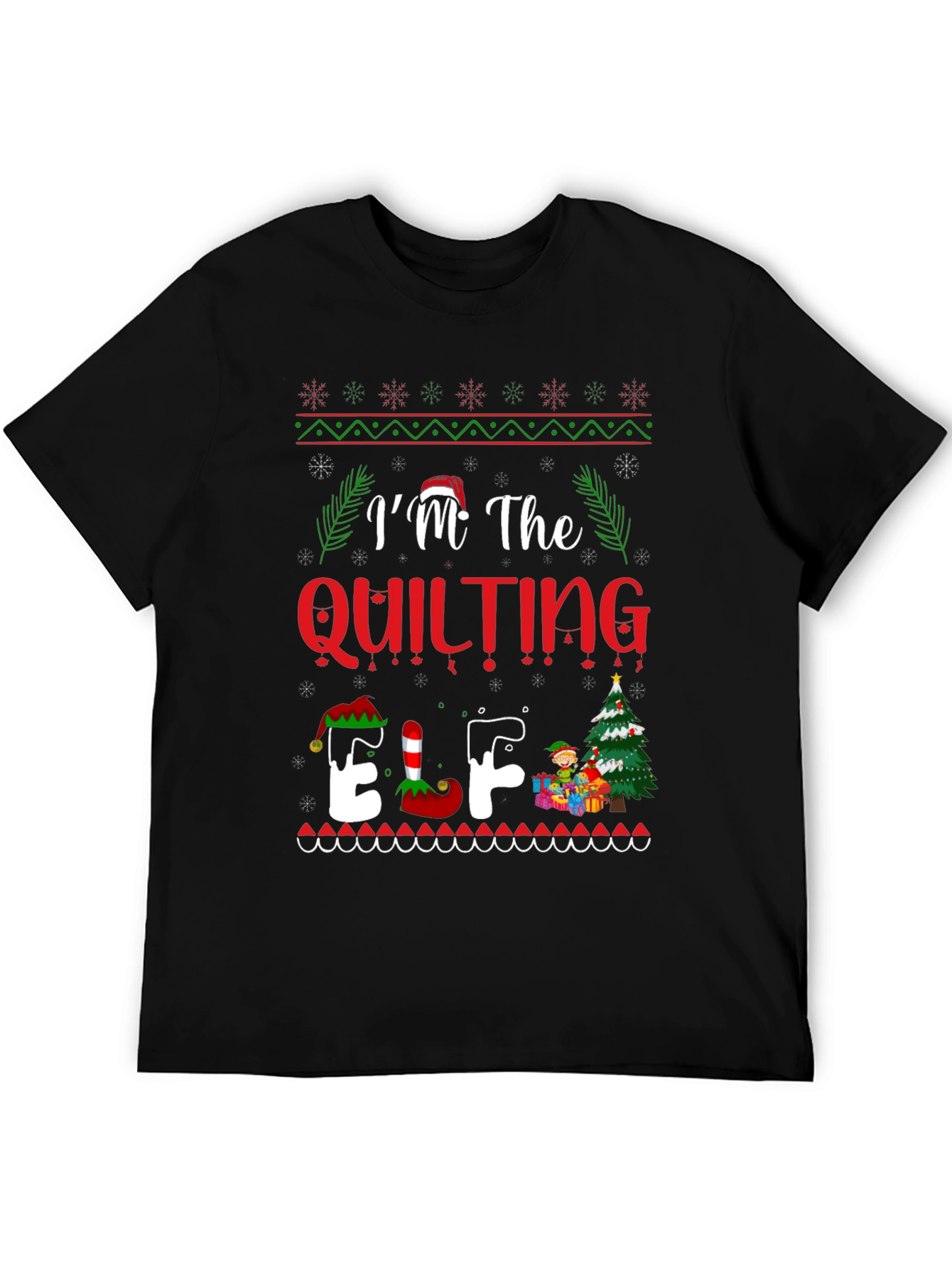 Quilting Elf Christmas T-Shirt