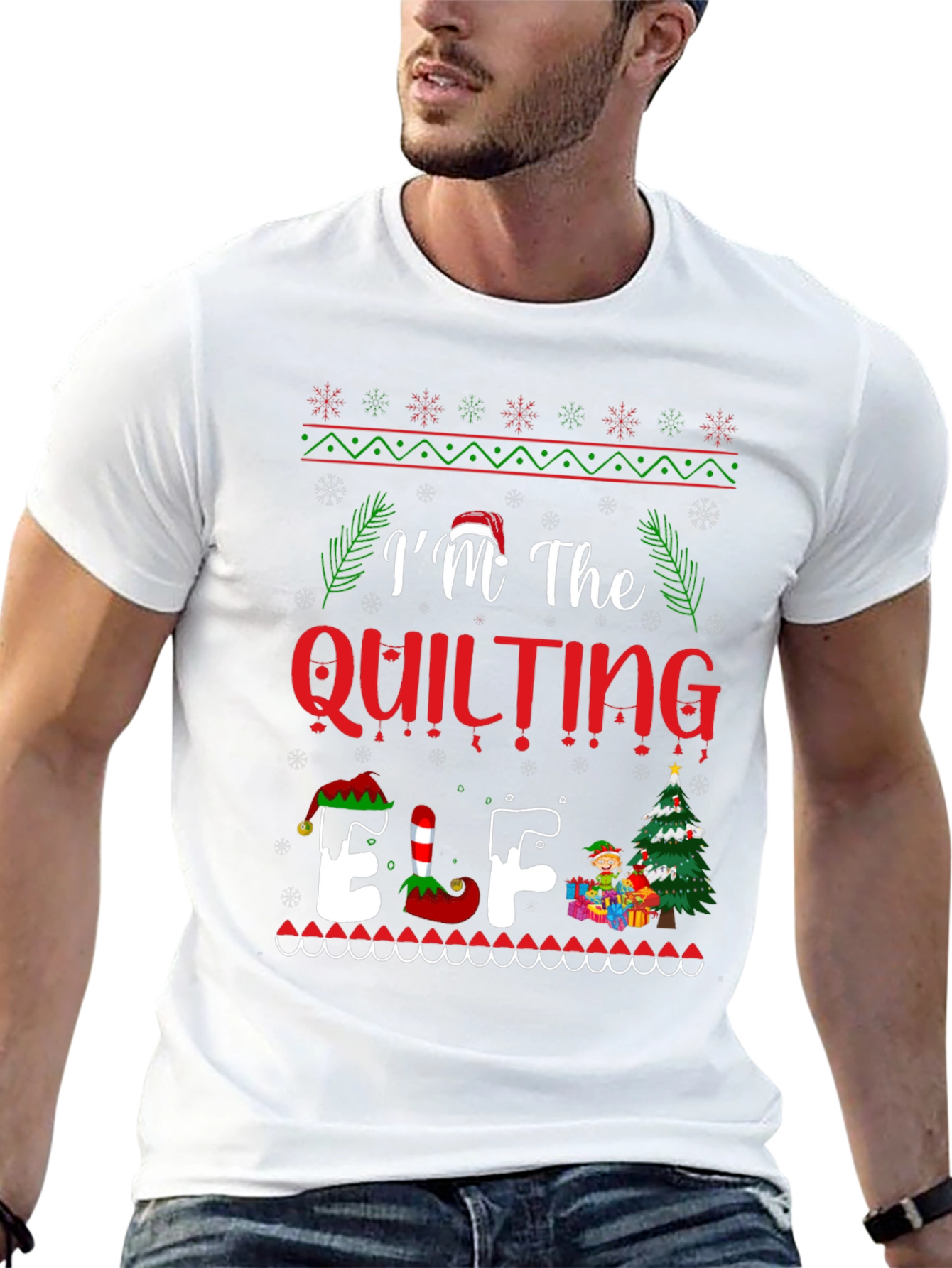Quilting Elf Christmas T-Shirt