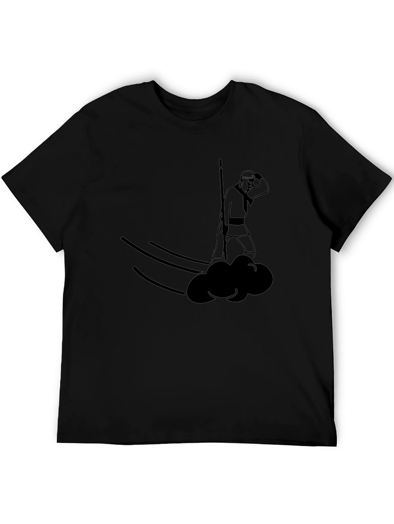 Stylized Warrior Cloud T-Shirt - Black
